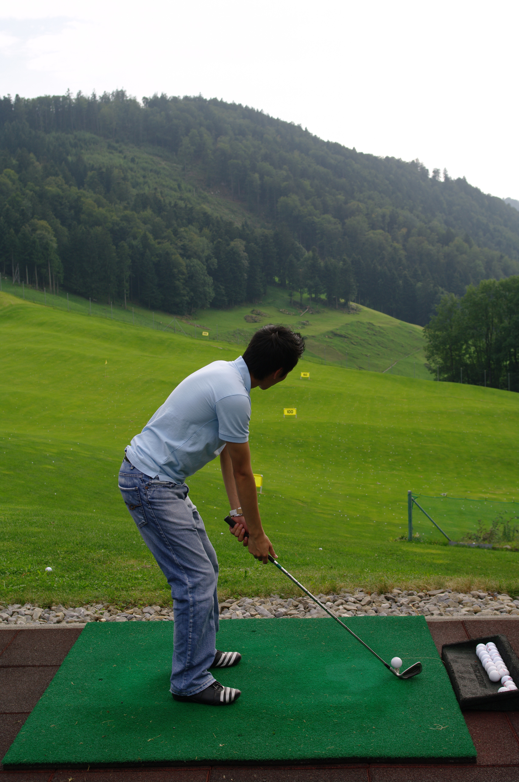 Practicing golf photo