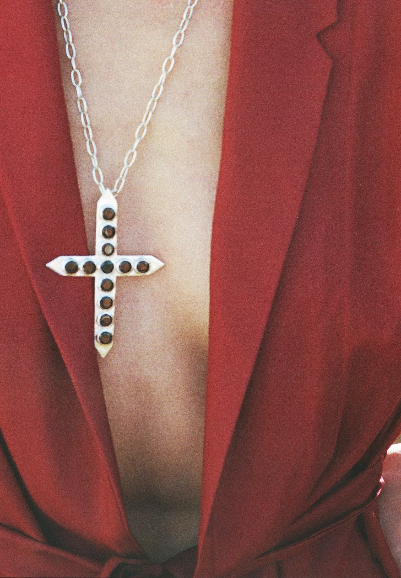 Precious Garnet Studded Cross Pendant Necklace – Wendy Nichol