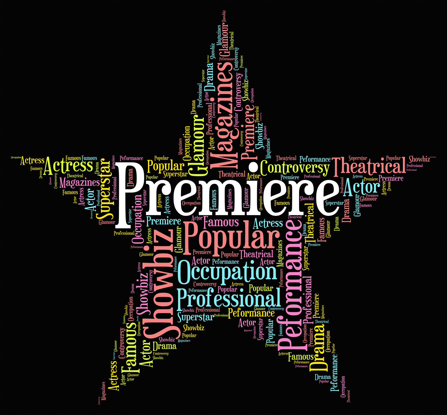 Premiere star represents opening nights and perfomance photo