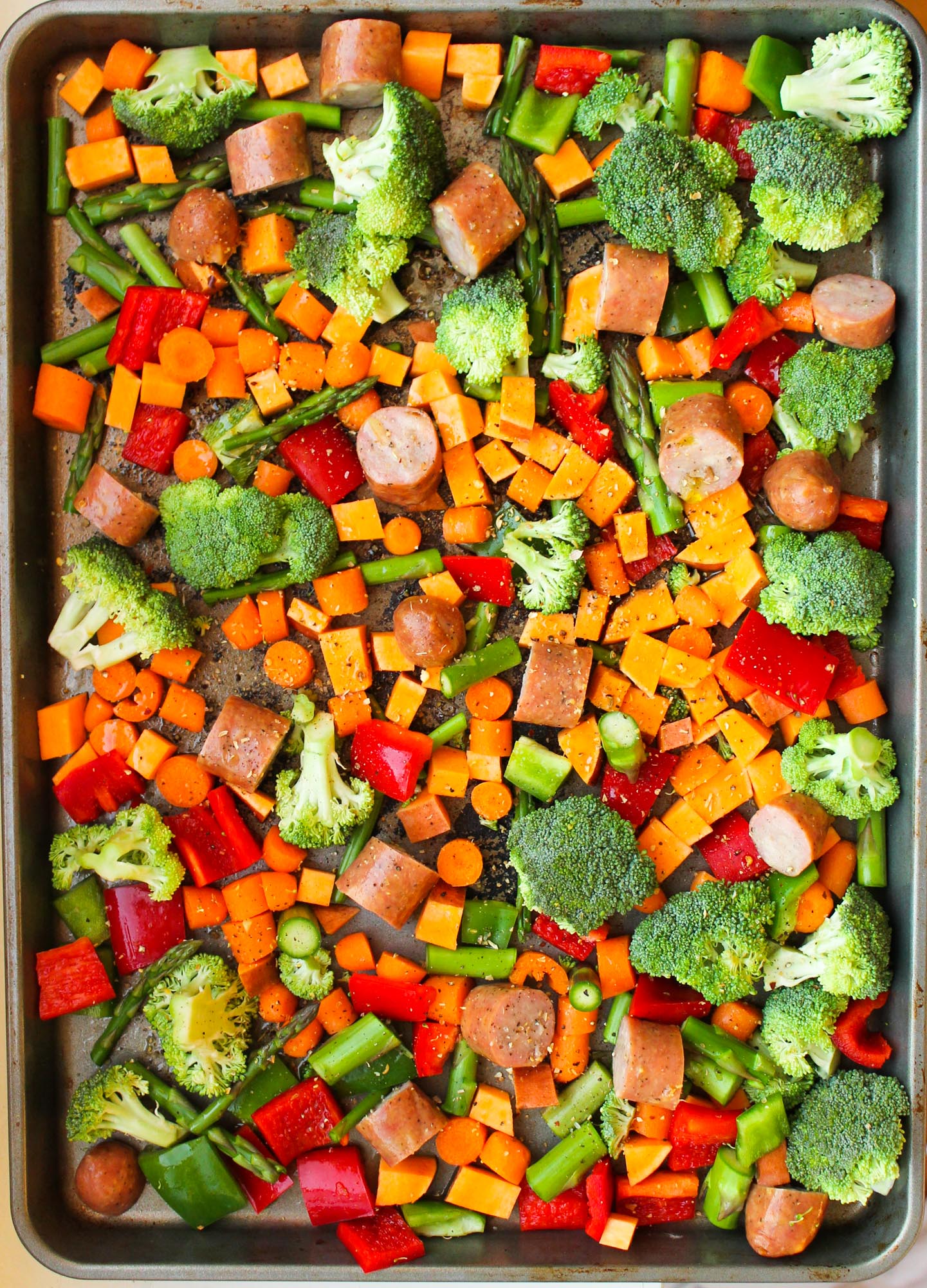 One Pan Sausage and Vegetables Meal Prep - Smile Sandwich