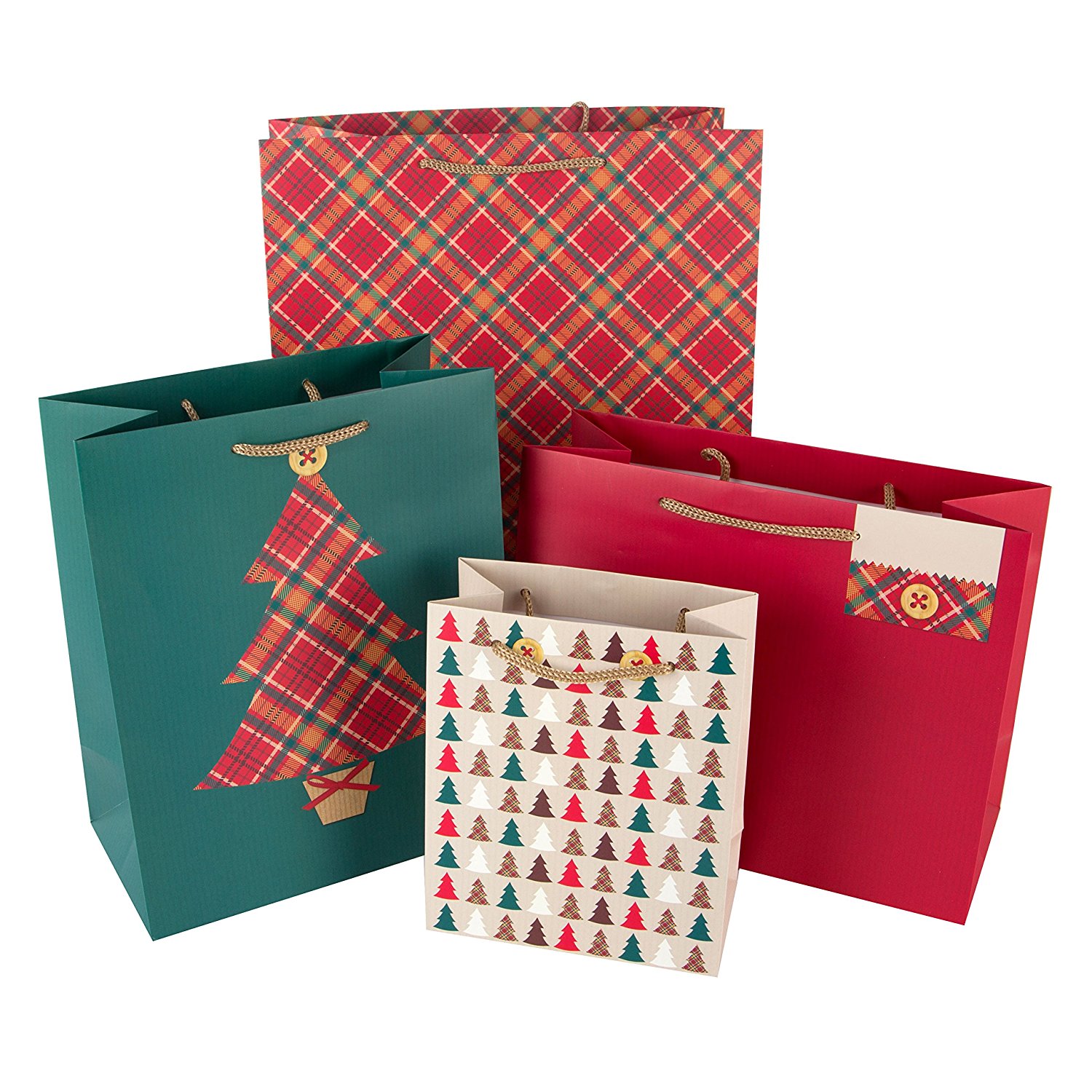 2 Packs Hallmark Christmas Gift Bags Traditional Design 8 Bags ...