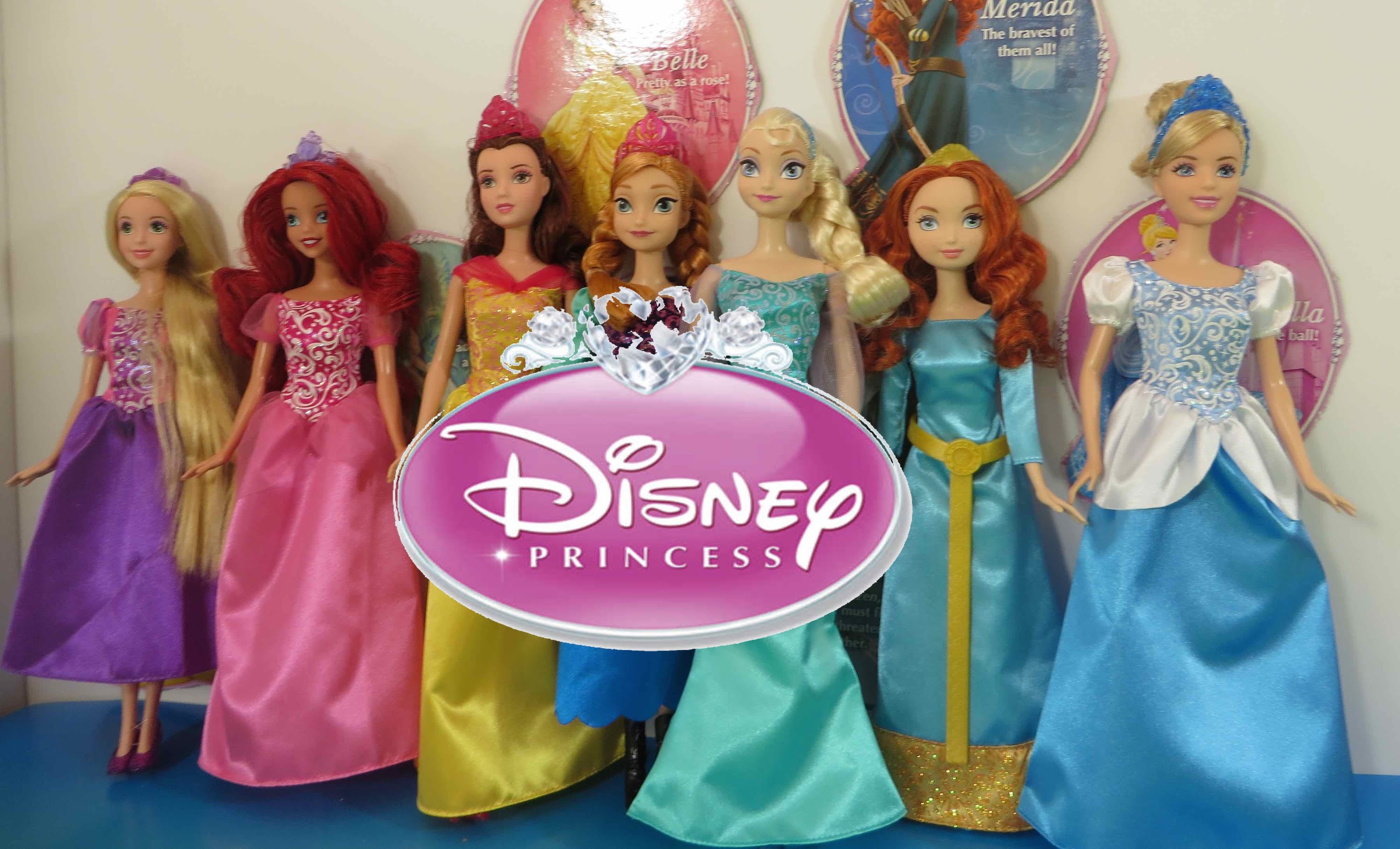 Disney Princess Party Set 6 Princesses Anna Elsa Rapunzel Ariel ...