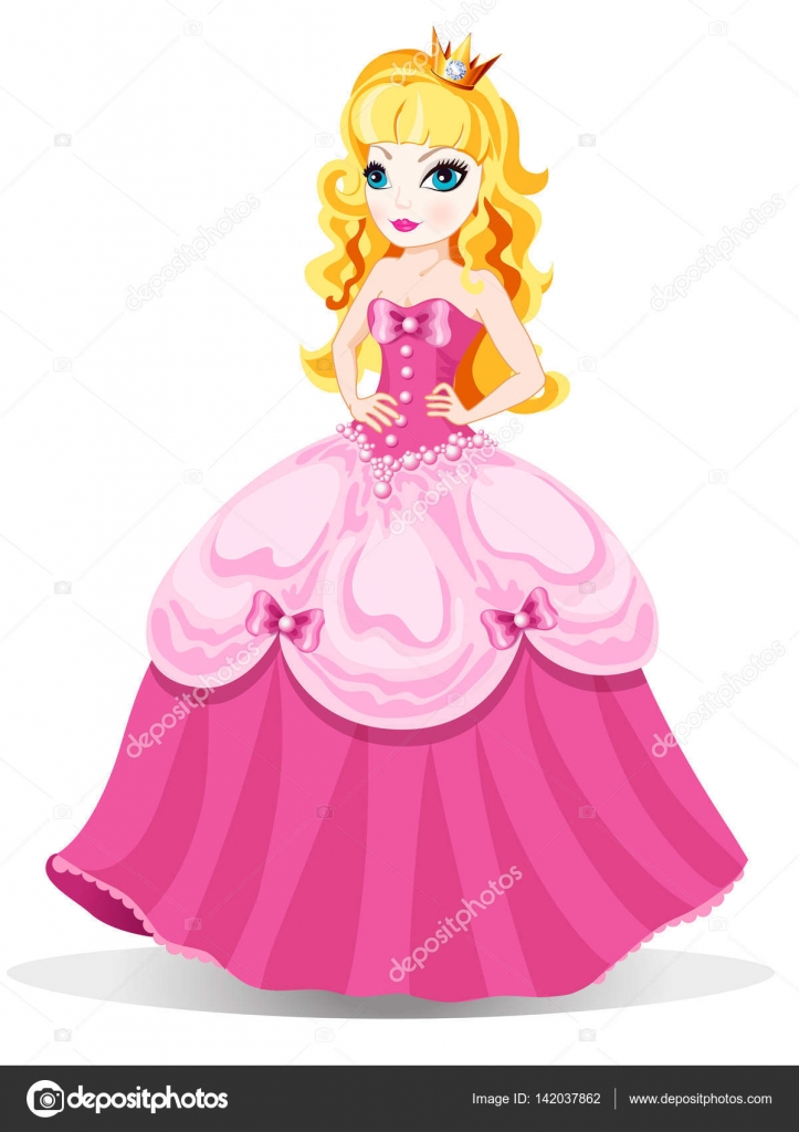 Princess in pink dress. — Stock Vector © NatalieBakunina #142037862
