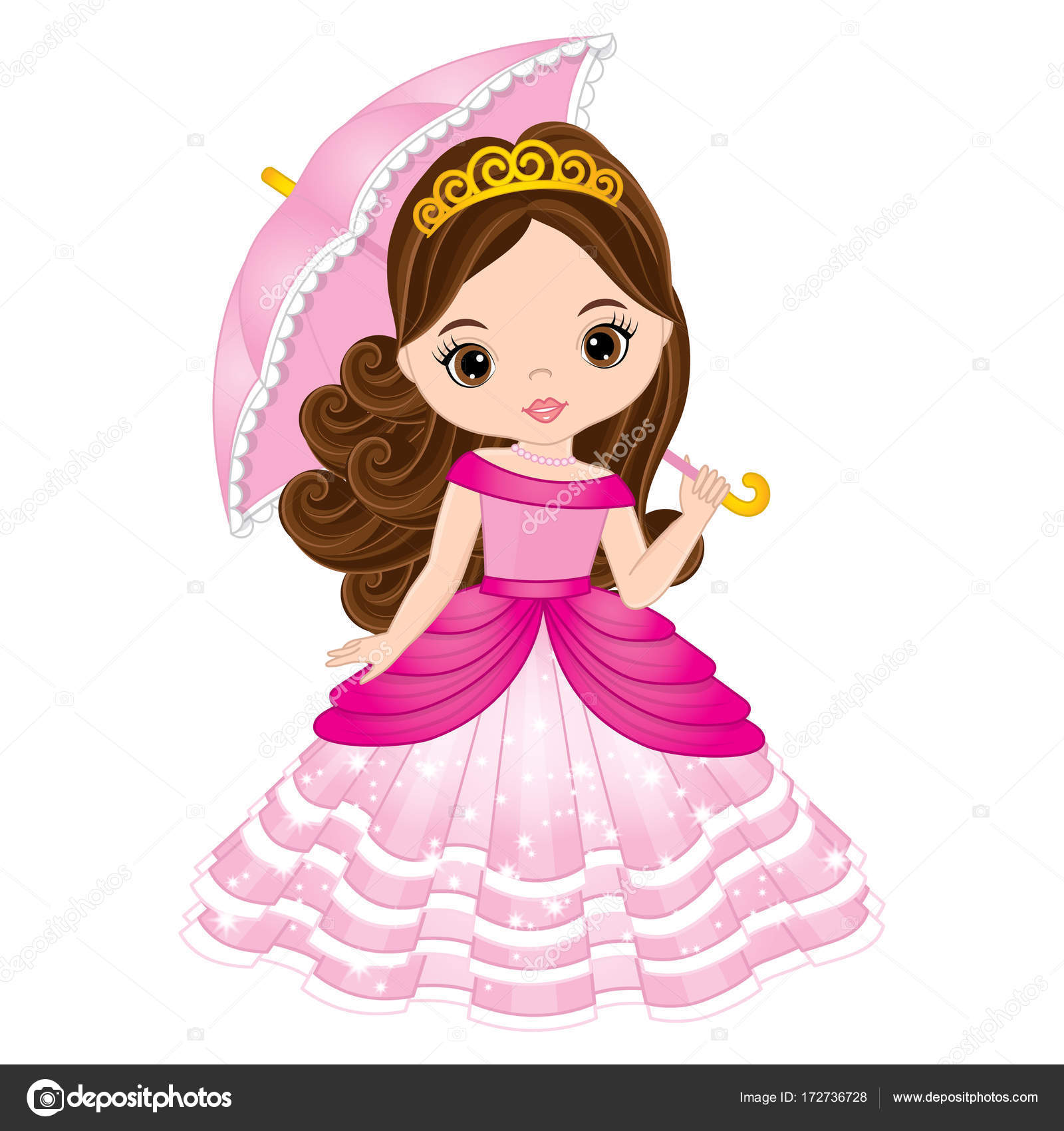 Vector Beautiful Princess in Pink Dress — Stock Vector © marlenes9 ...
