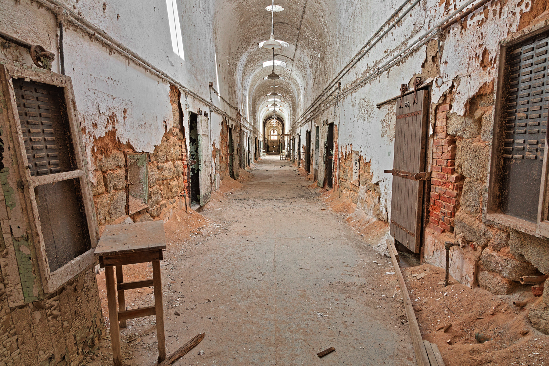 Prison Corridor - HDR, , Peeling, Rust, Rows, HQ Photo