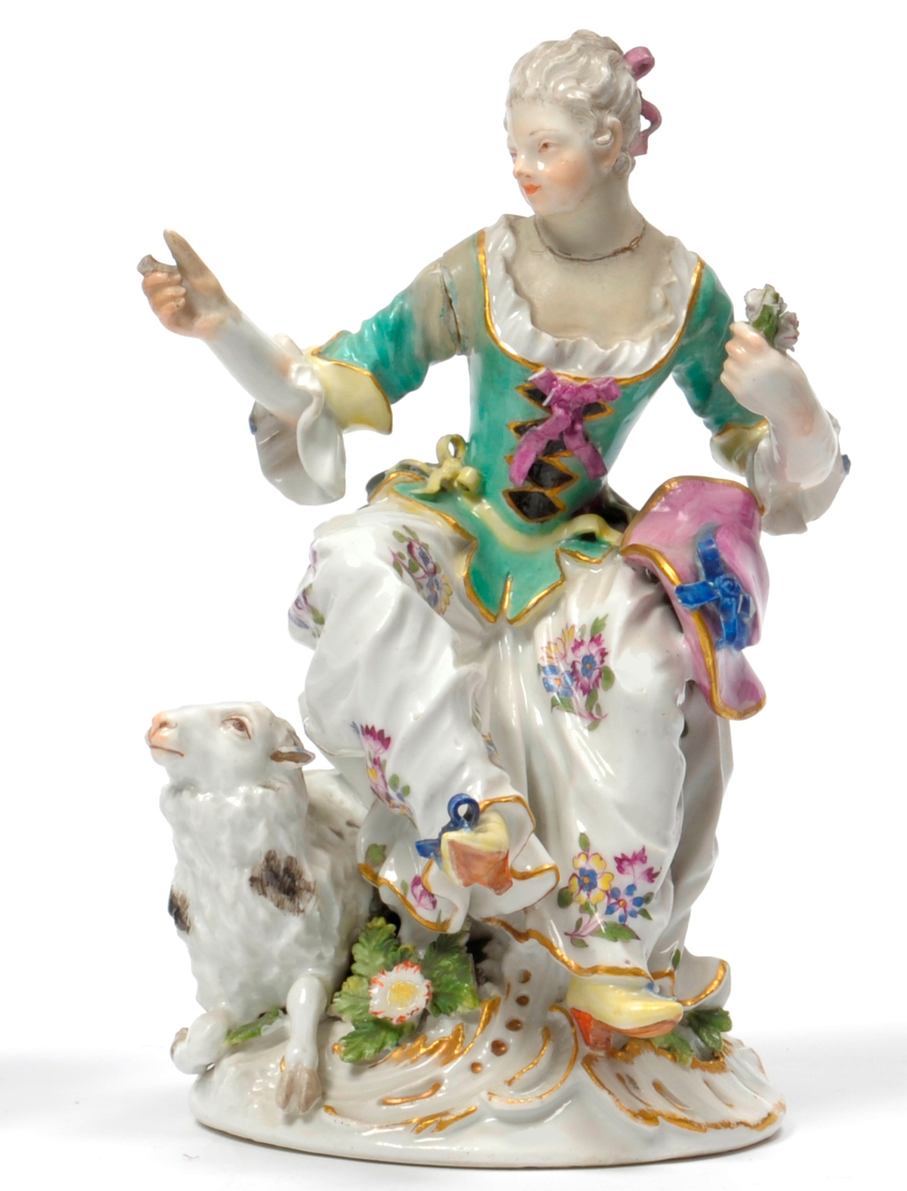 Tennants Auctioneers: A Meissen Porcelain Figure of a Lady Shepherdess