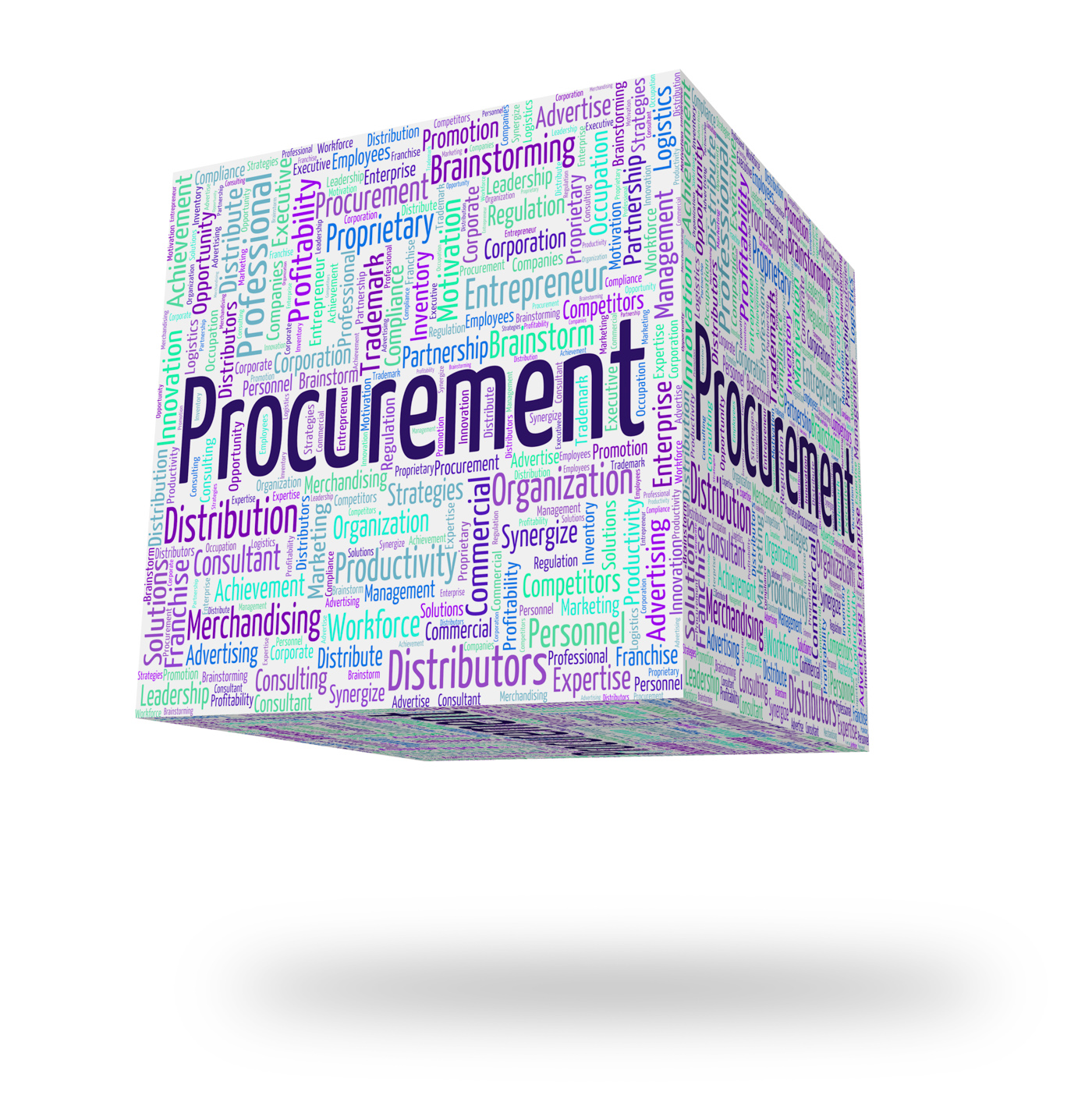 Procurement word represents wordcloud acquisition and text photo
