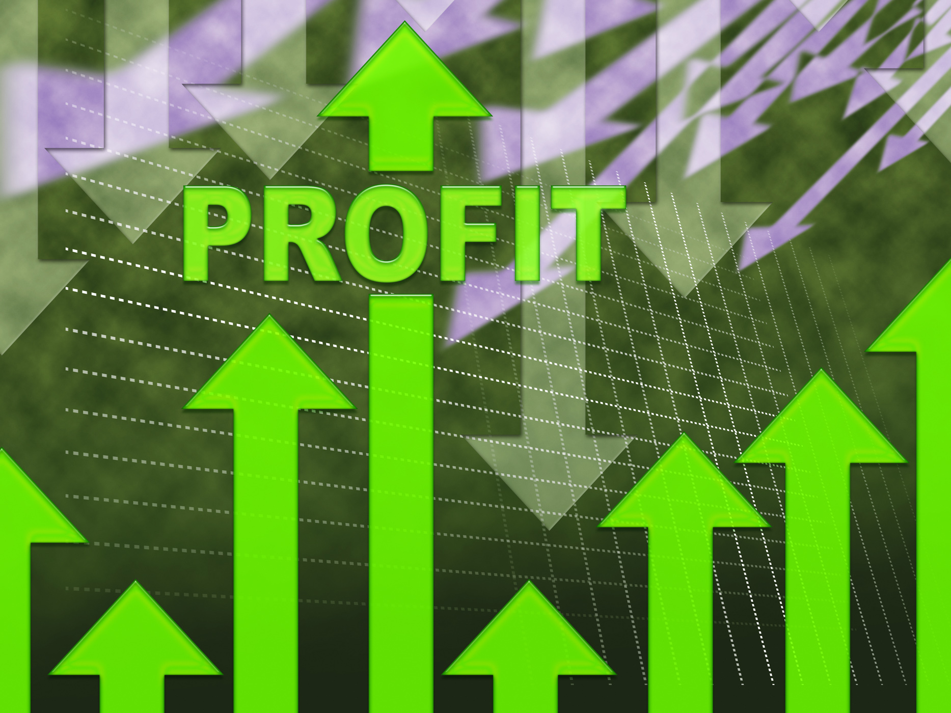 Profit graph shows growth earning and income photo