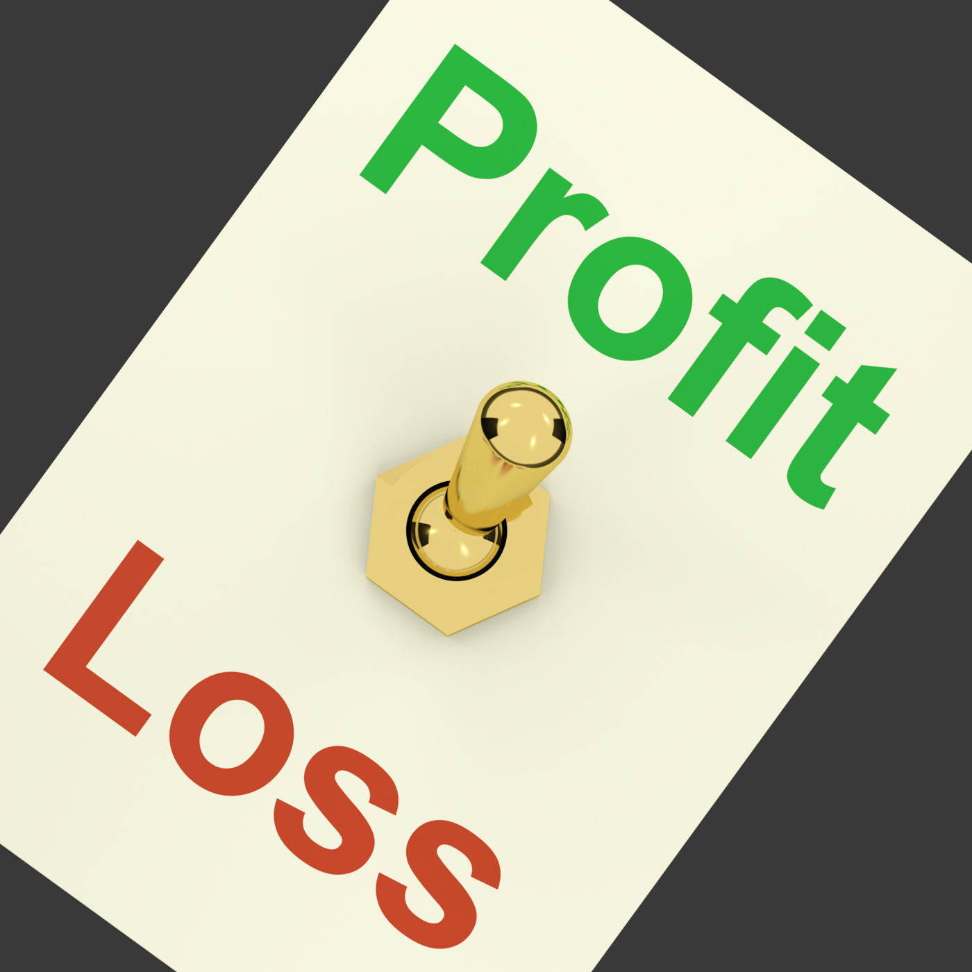 Profit switch on representing market and trade earnings photo