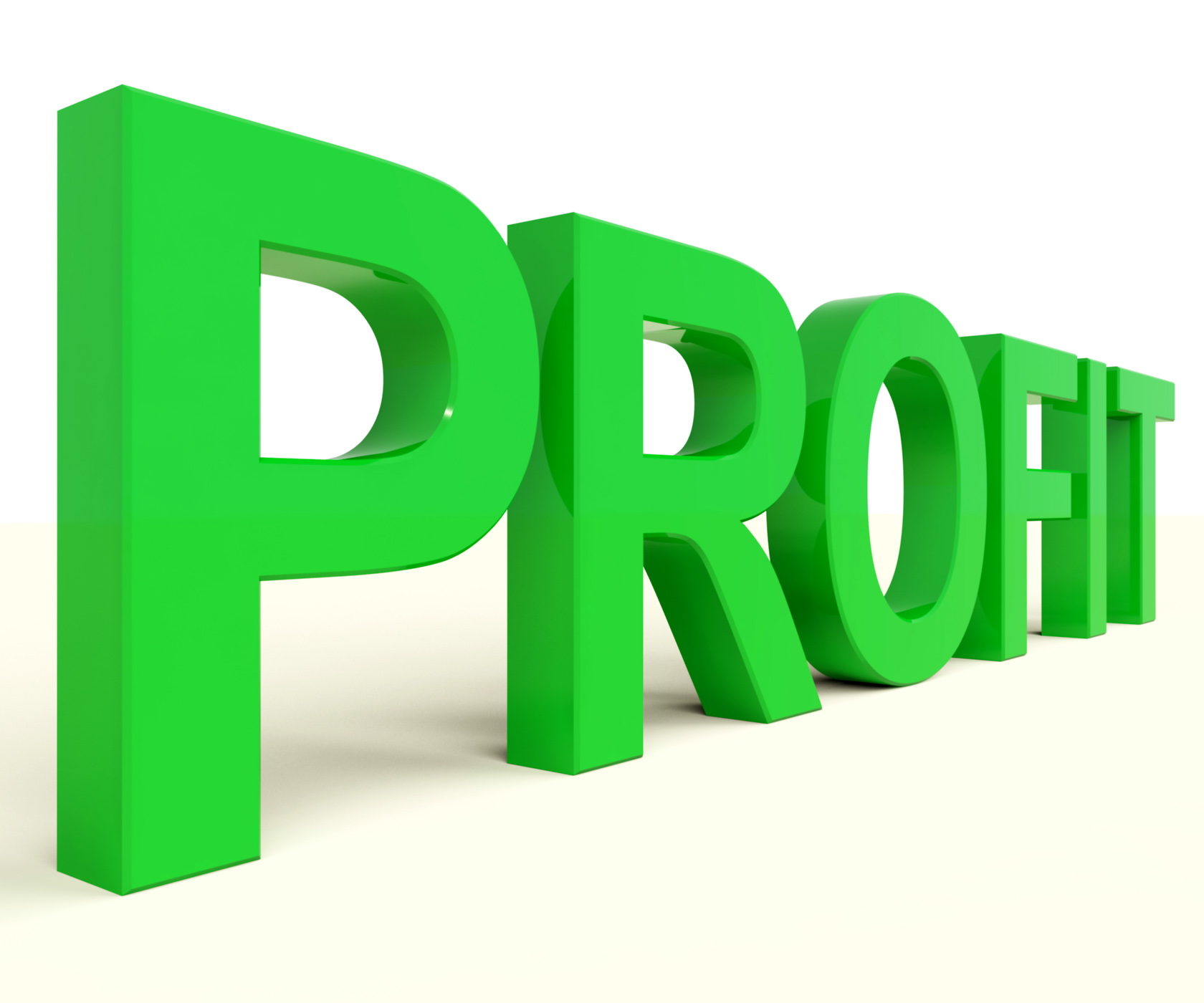 Profit word representing market and trade earnings photo