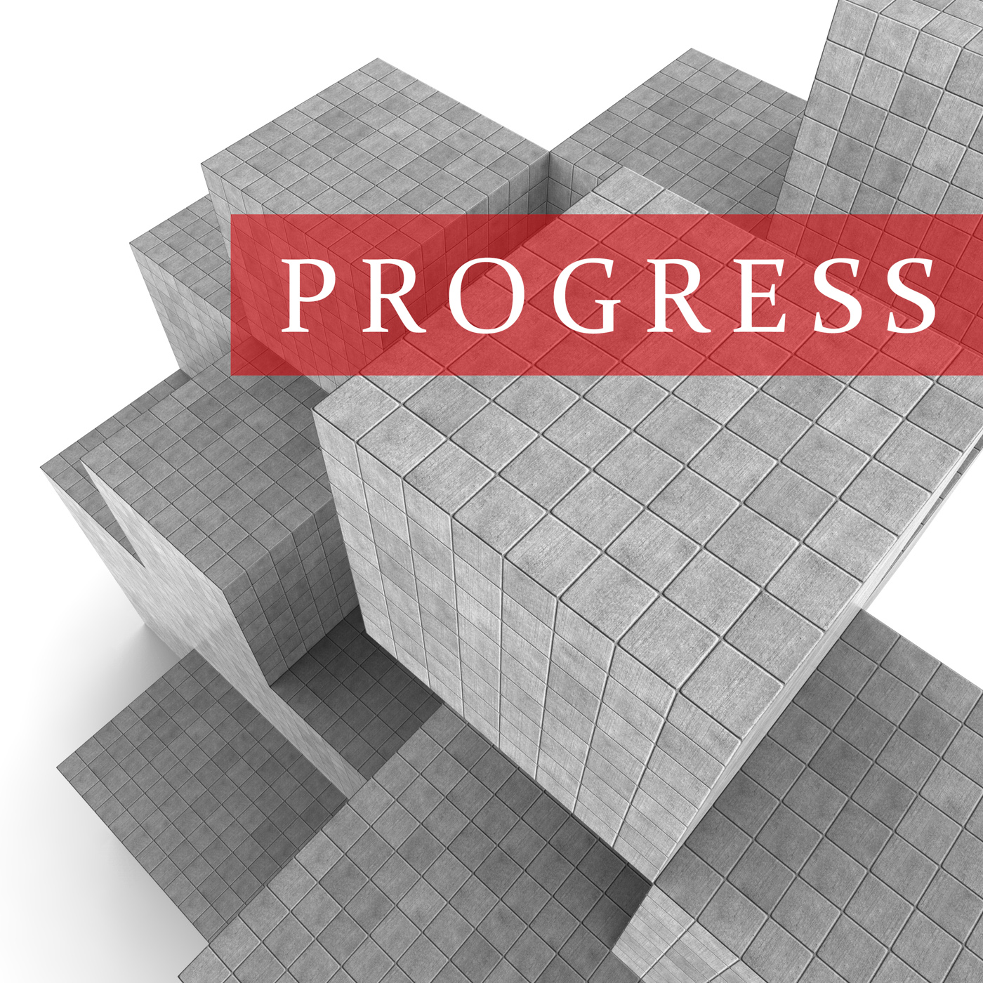 Progress blocks indicates advancement progression and headway 3d rende photo