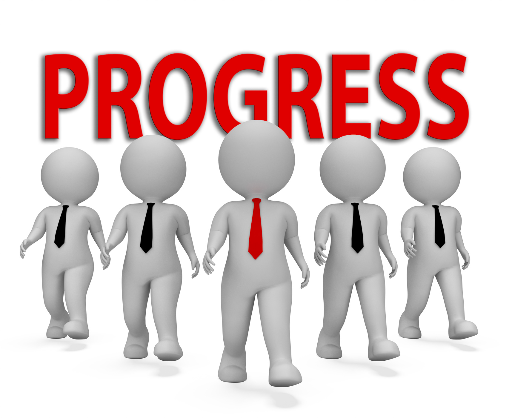 Progress businessmen shows improvement growth 3d rendering photo