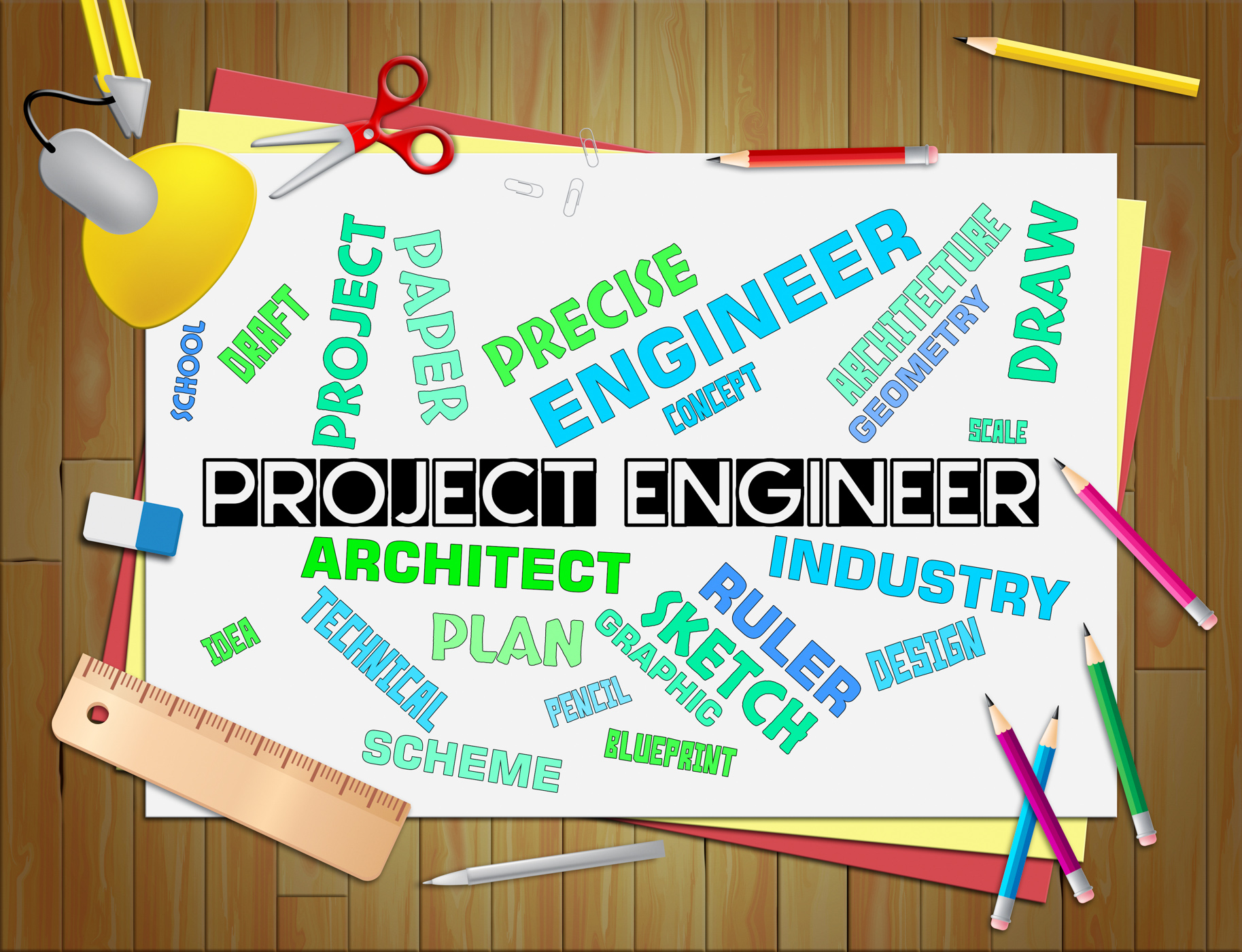 Project engineering indicates mechanics career and plan photo