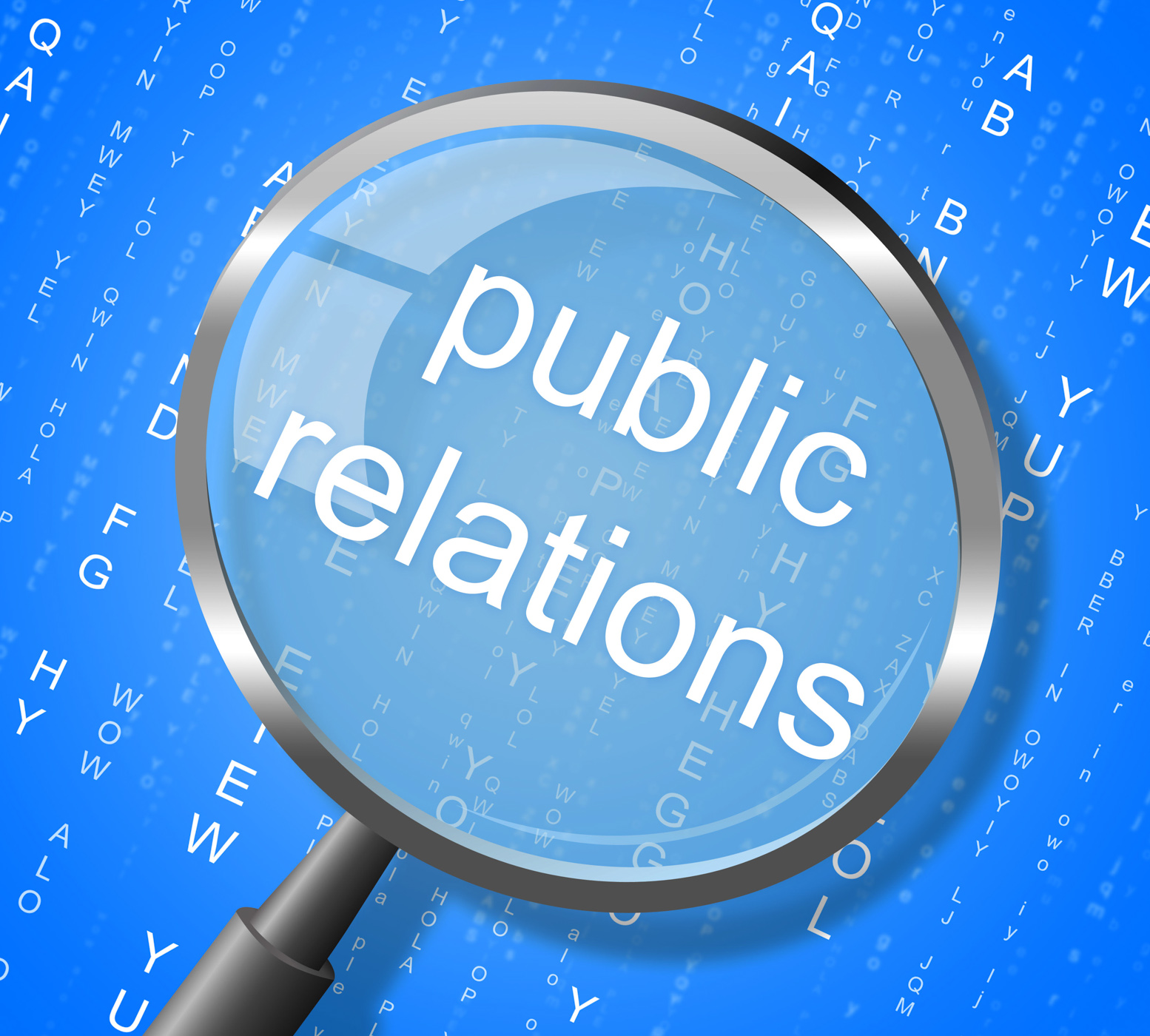 Public relations means press release and magnification photo
