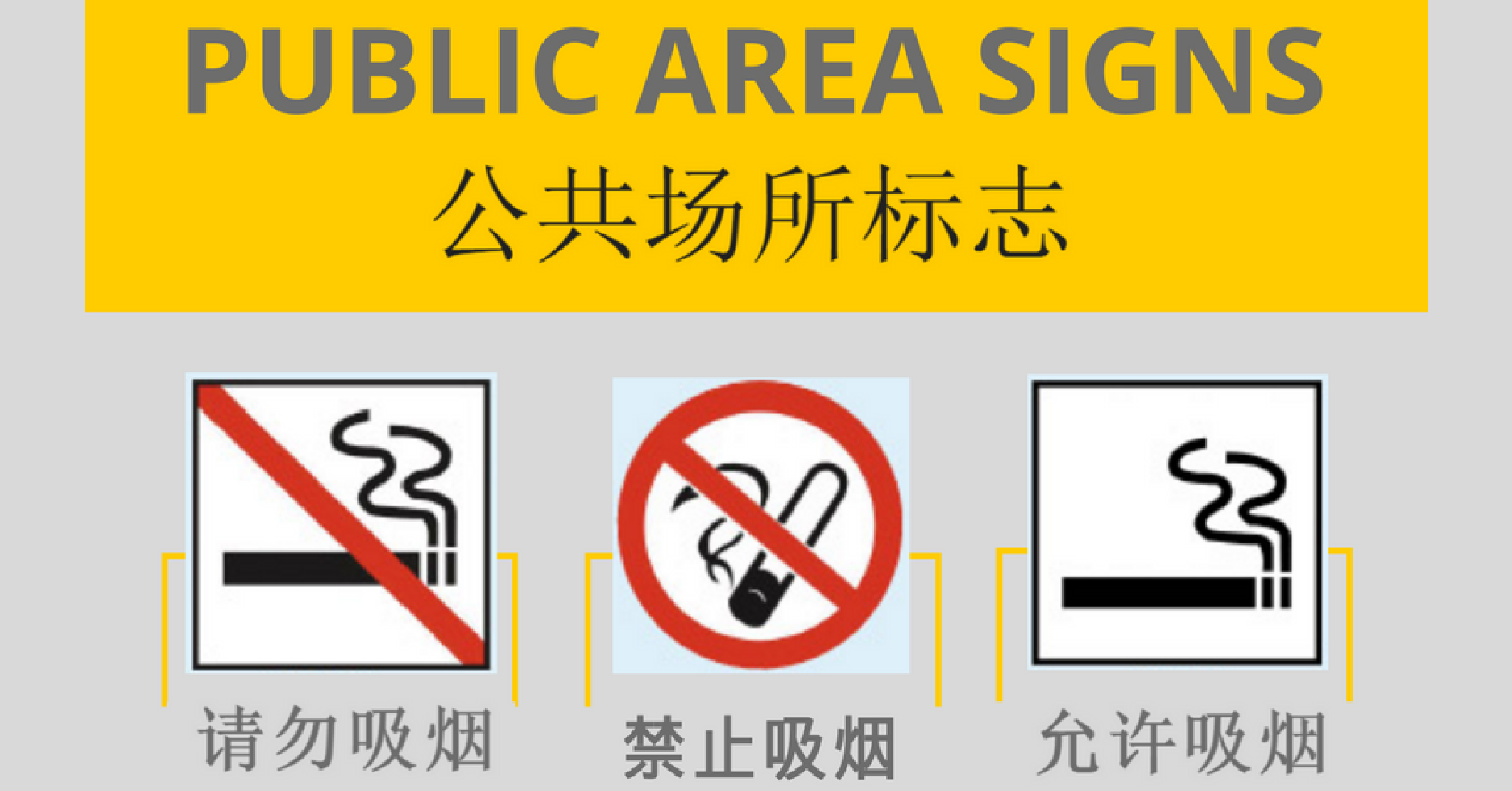Common Chinese Public Area Signs