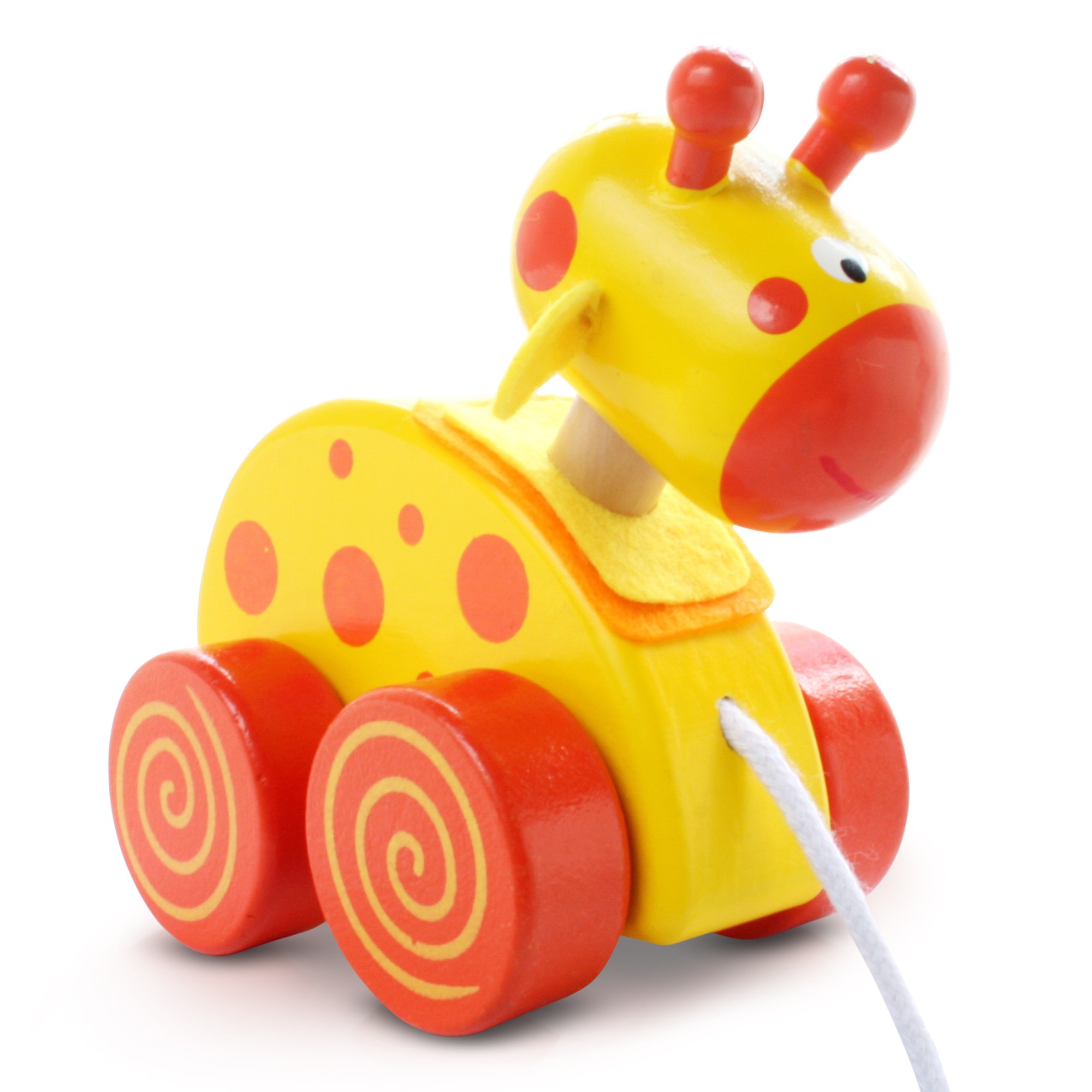Yellow Giraffe Wooden Pull-Along Toy