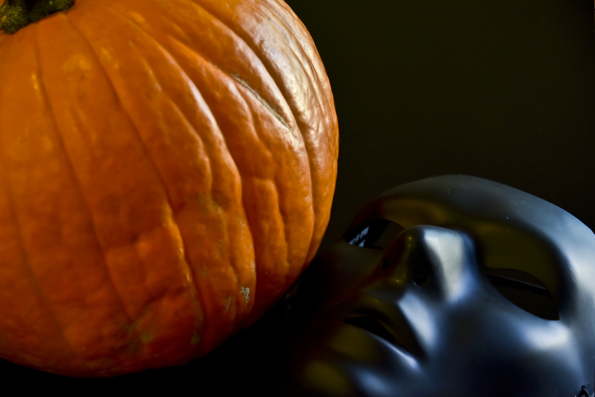 Pumpkin With Black Mask Closeup Free Stock Photo - Public Domain ...