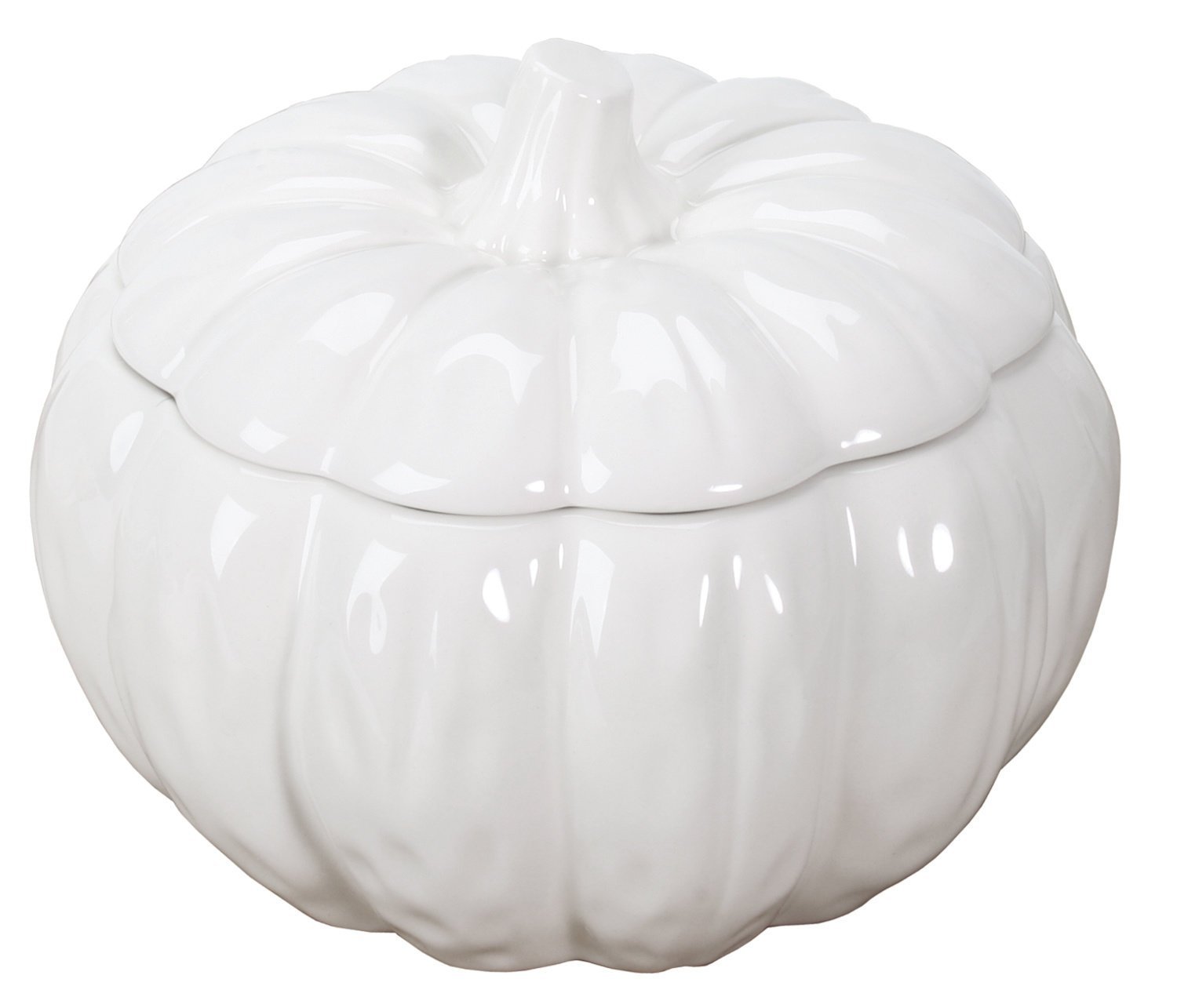 Amazon.com | Ceramic Pumpkin Round Soup Bowl Container with Fitting ...