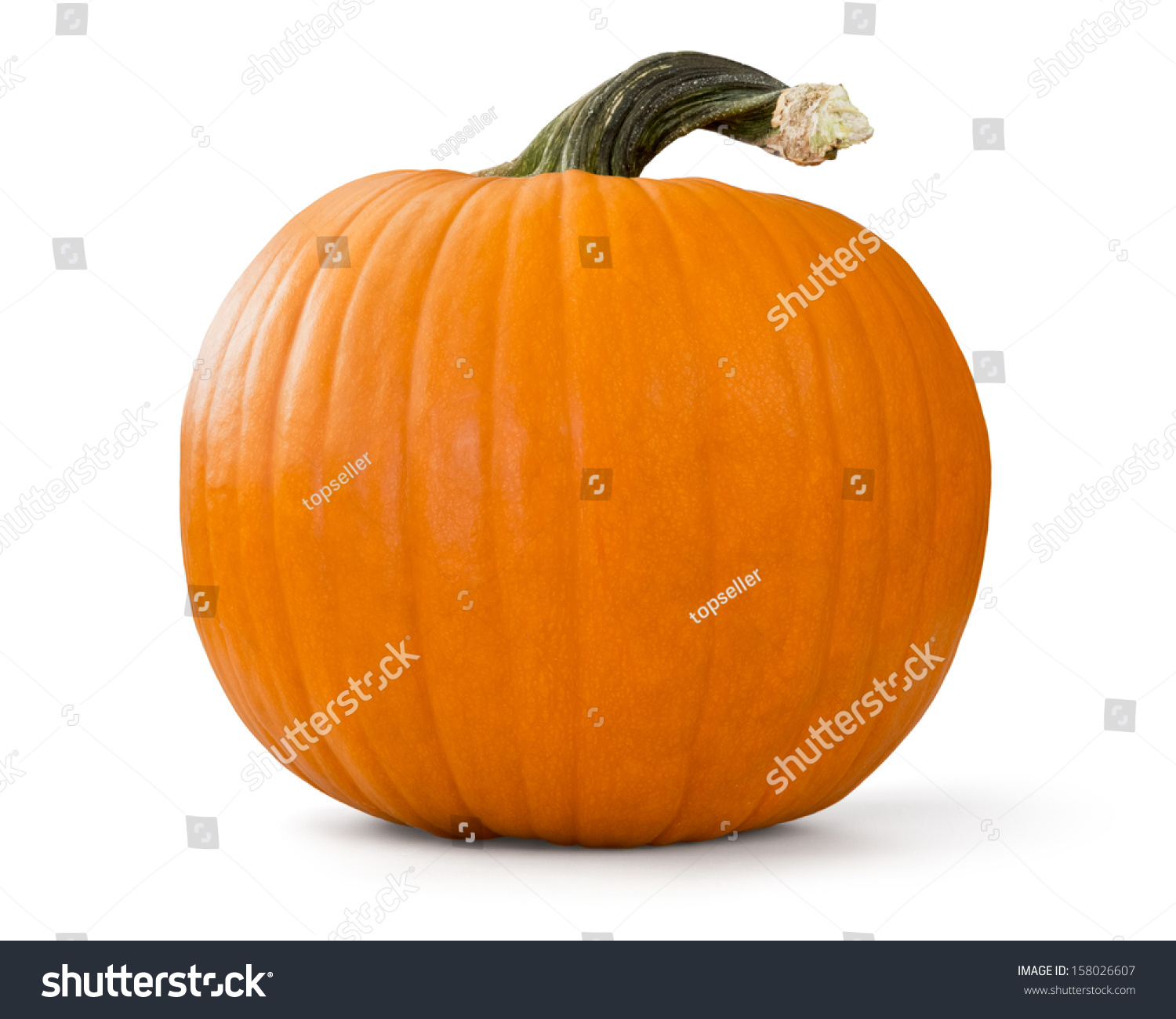 Pumpkin Over White Background Stock Photo (100% Legal Protection ...