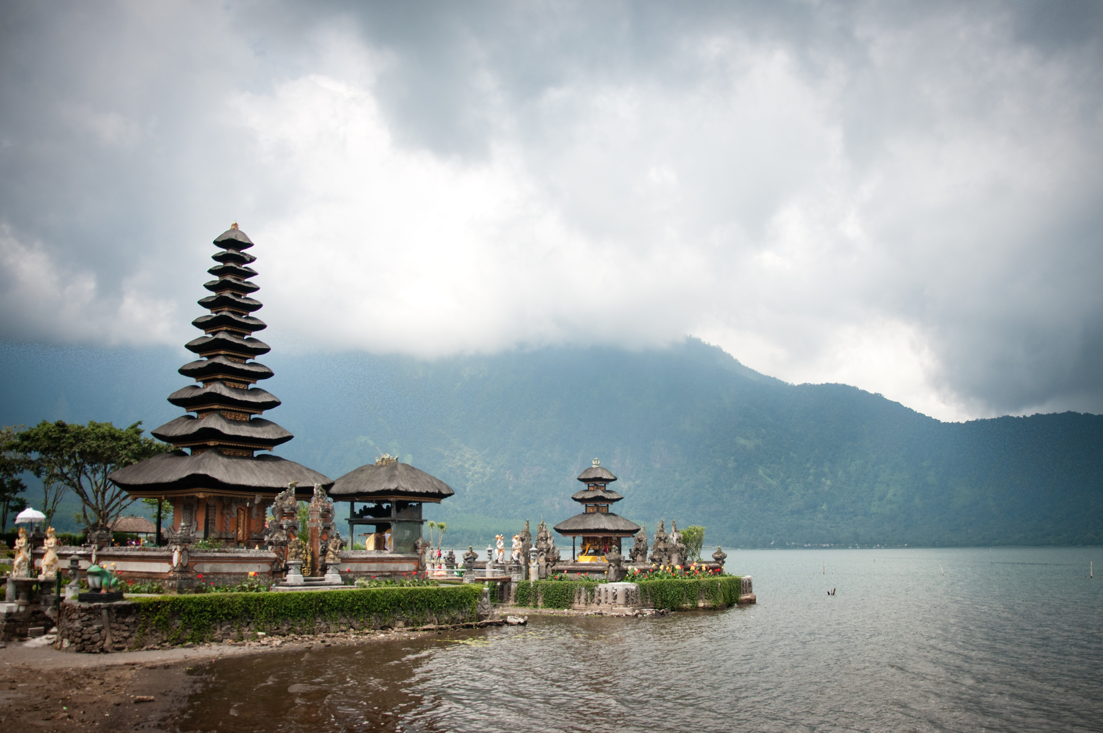 Pura Ulun Danu temple on a lake Beratan, Amazing, Scene, Panorama, Panoramic, HQ Photo