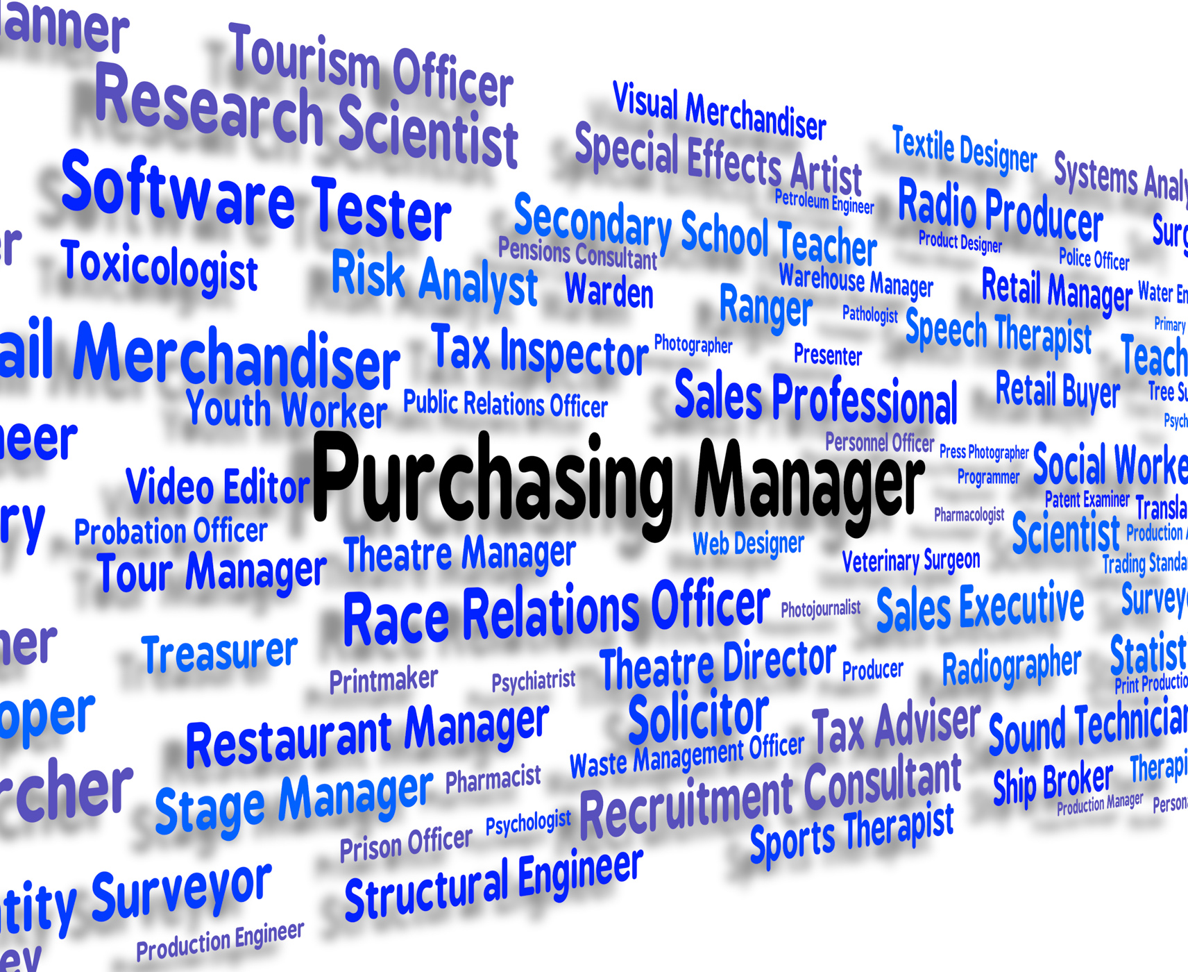 Purchasing manager indicates word client and buy photo