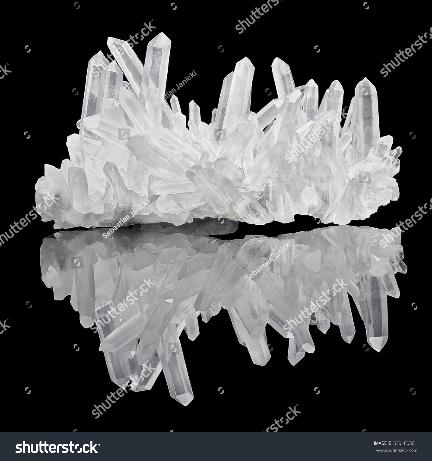 Pure Quartz Crystal Cluster On Black Stock Photo (Edit Now ...