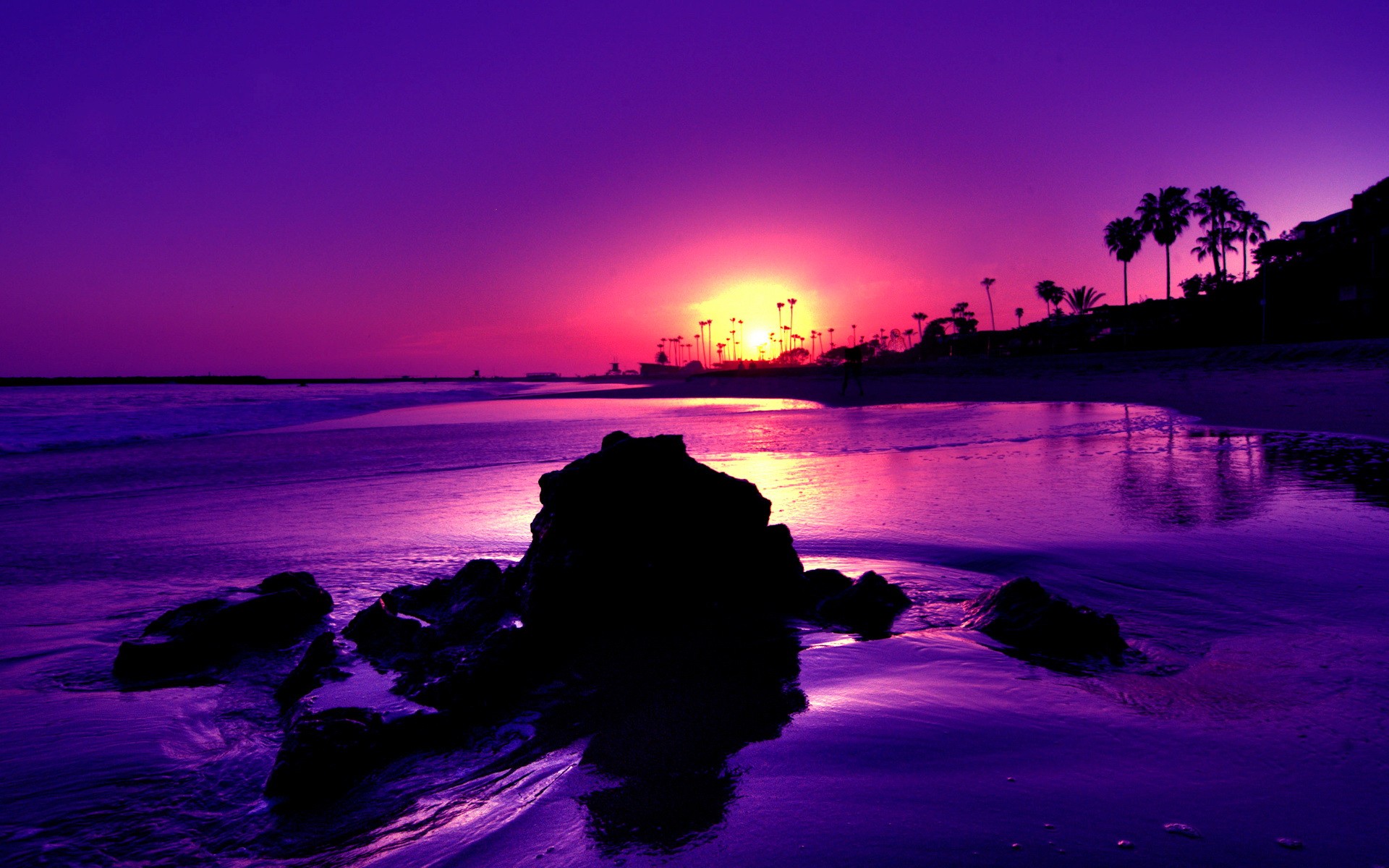 Sunsets: Ocean Sunset Tropical Purple Paradise Color Sunrise Scenery ...
