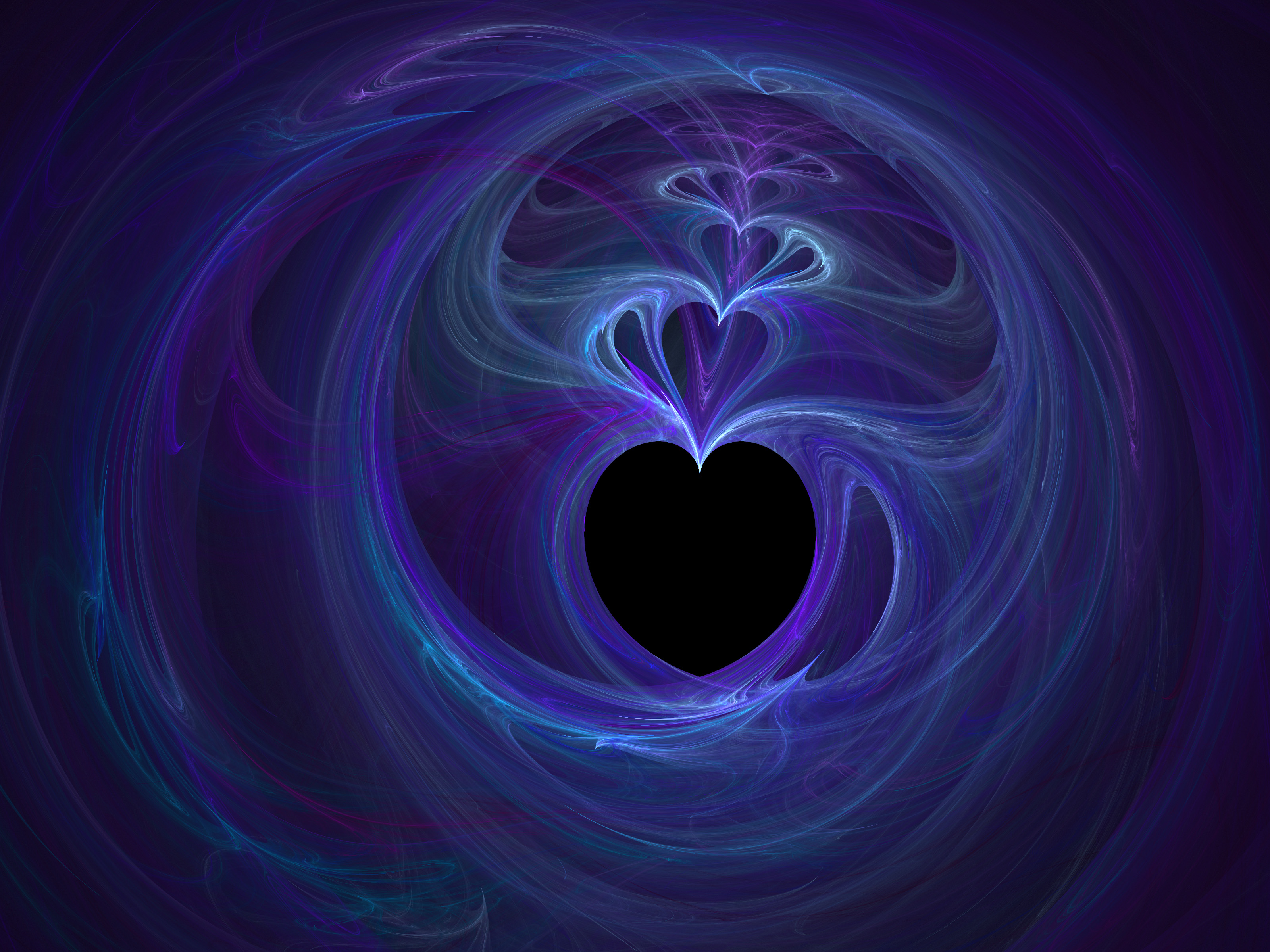 Purple and blue heartfractal photo