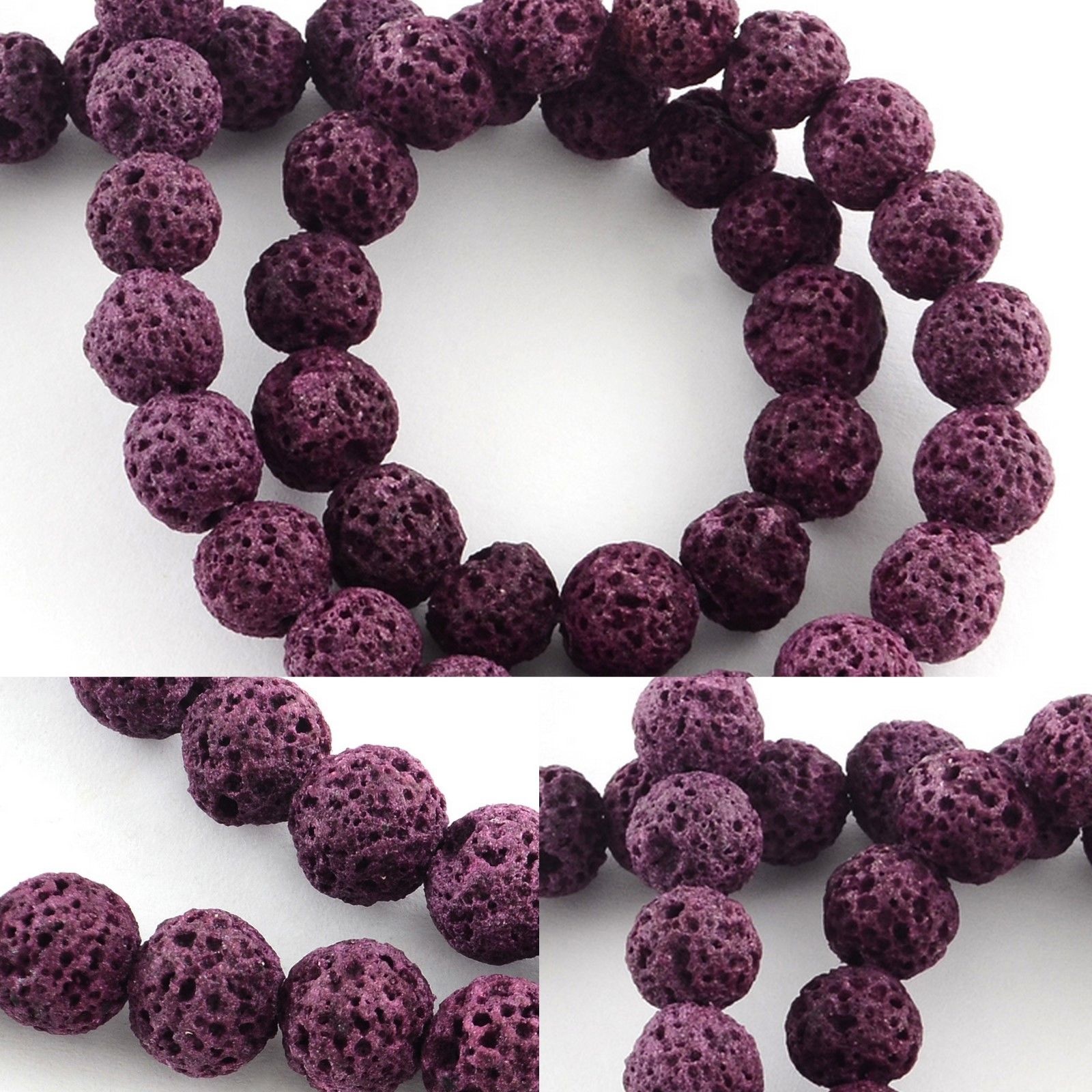 Purple 8mm Lava Bead Diffuser Beads Scent Aromatherapy Essential Oil ...