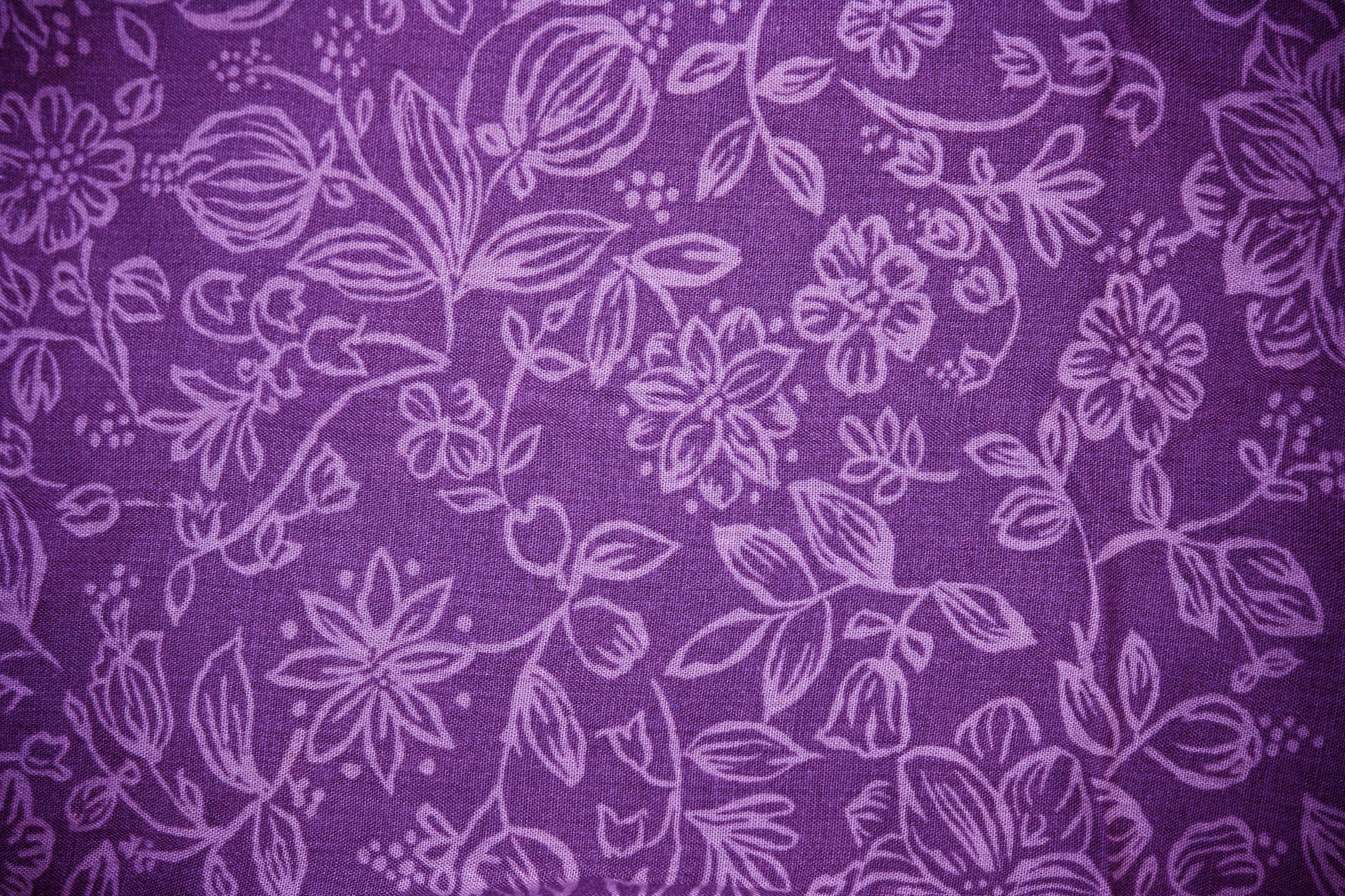 Purple Fabric with Floral Pattern Texture Picture | Free Photograph ...