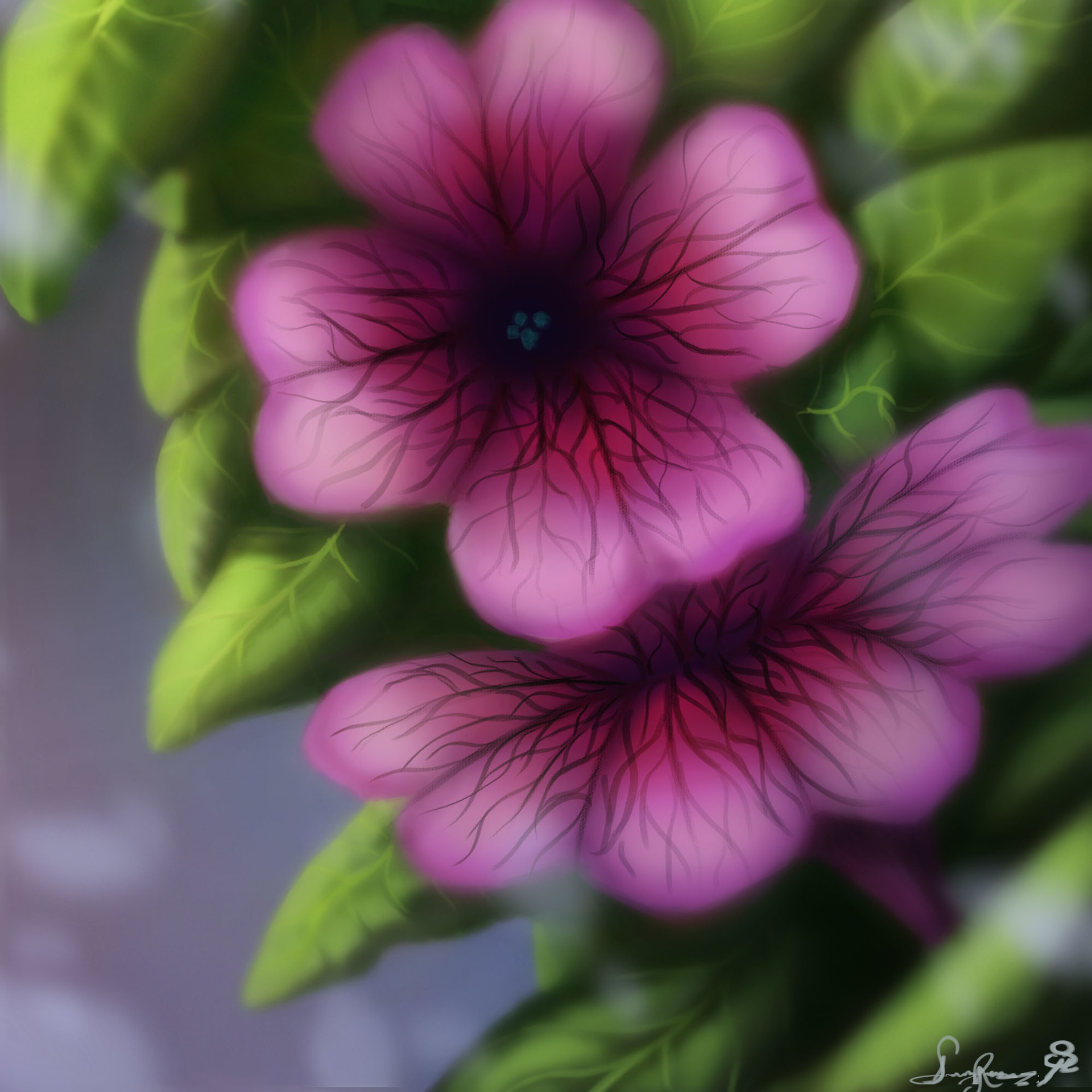 ArtStation - purple vein flower , Sergio Ramirez