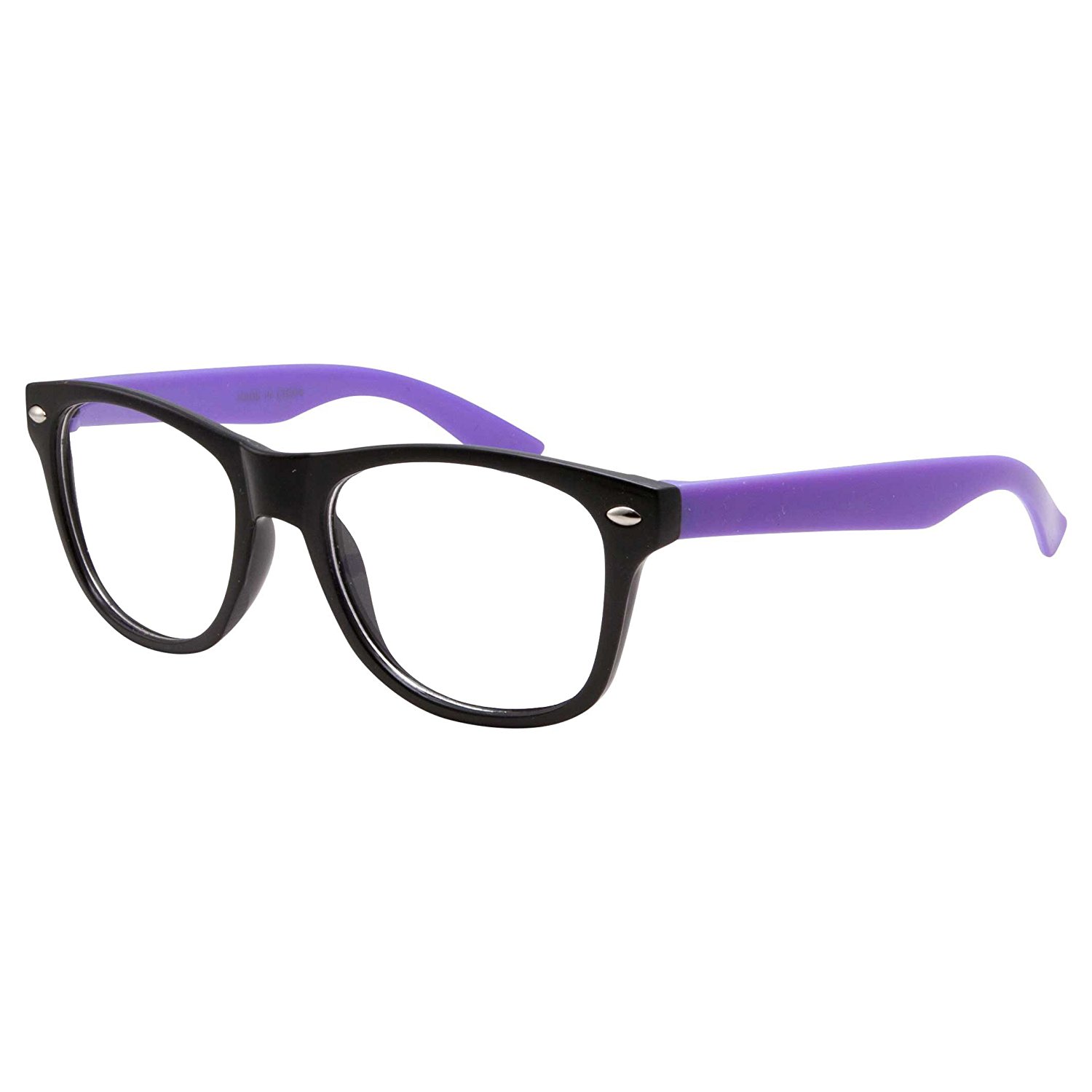 Amazon.com: Kids Nerd Fake Glasses Clear Lens Colored Arms Geek ...