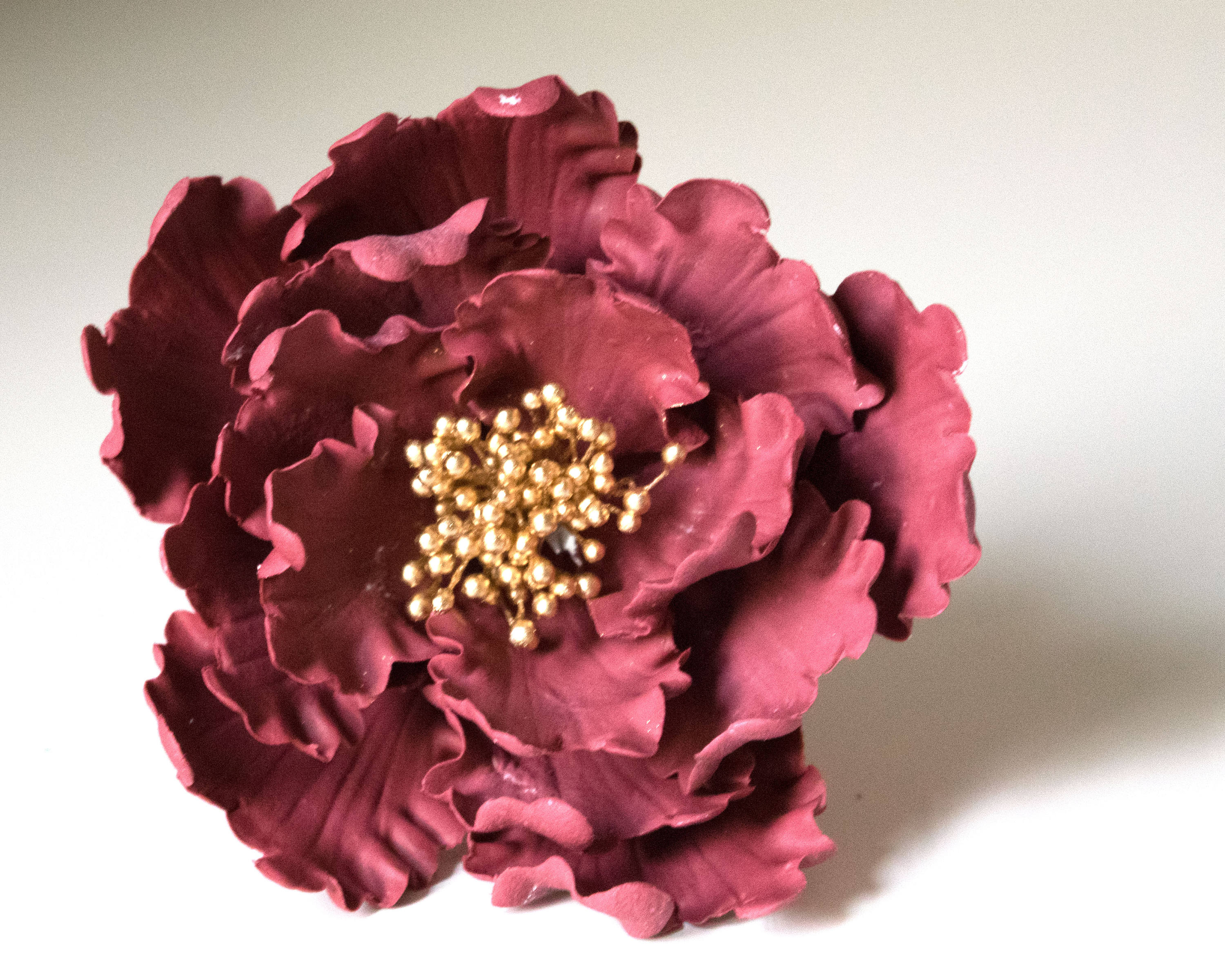 Maroon Peony READY TO SHIP sugar flower for wedding cake decorations ...