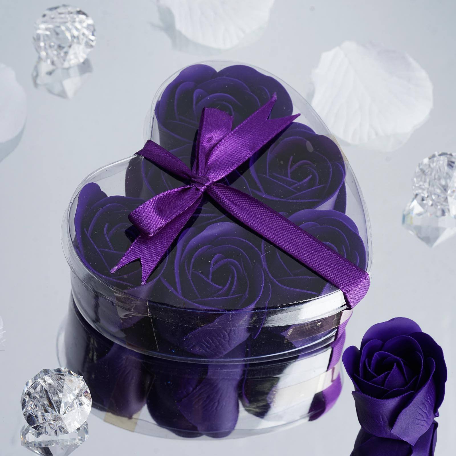 6 Pack Purple Scented Rose Flower Bath Shower Soap | eFavorMart