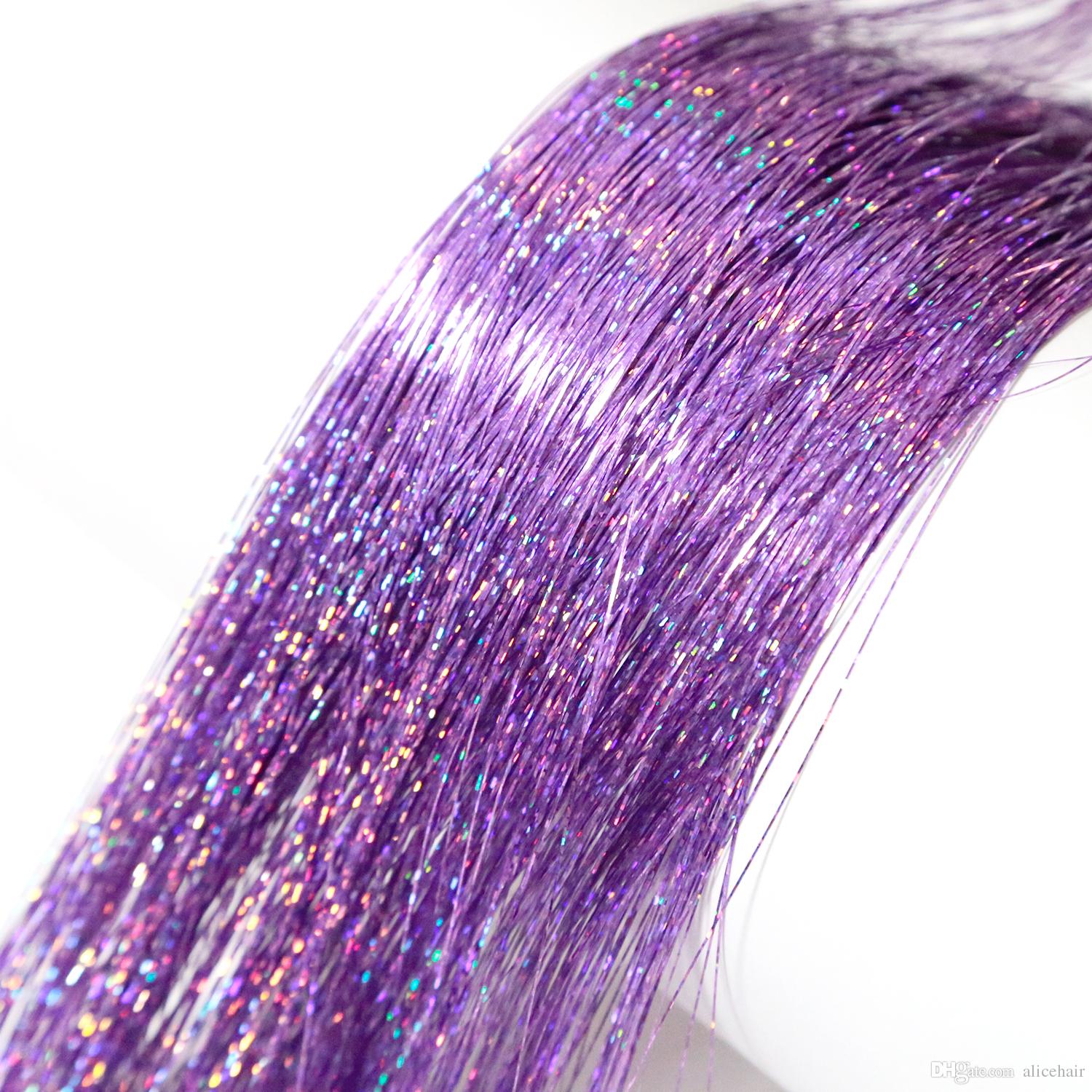 Neitsi 35inch L-Purple# 800strands/pack Straight Tinsel Hair ...