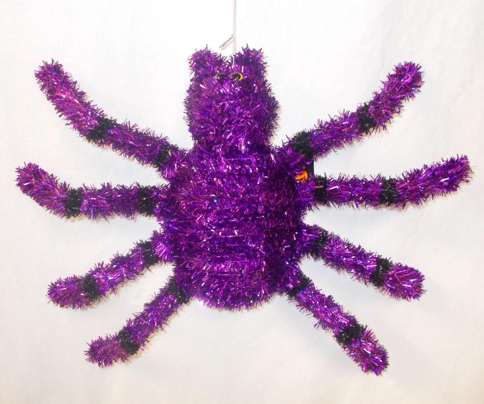 Shopko Black Purple Tinsel Garland Hanging Spider 10in X 18 1/4in | eBay