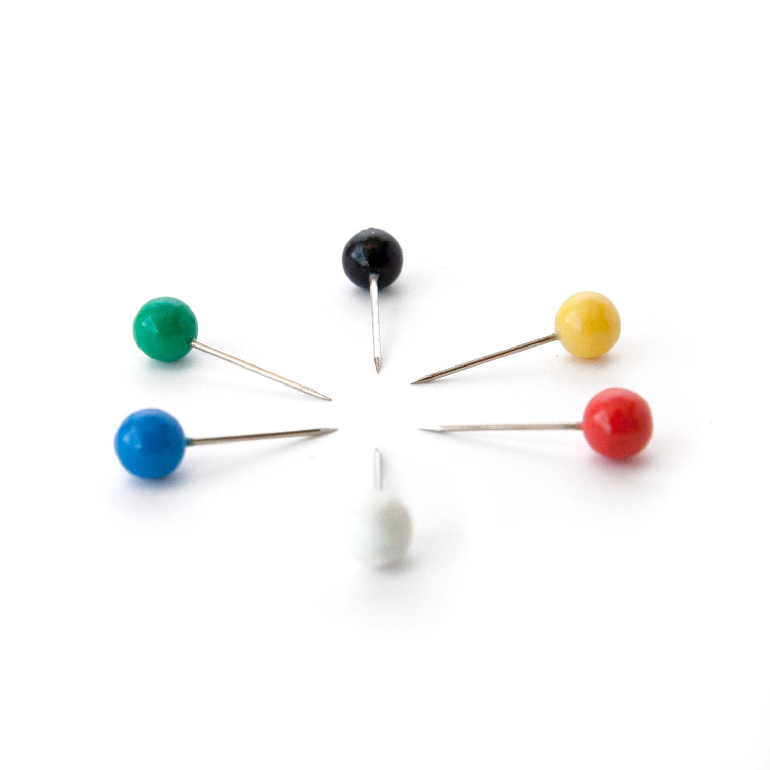 U Brands Map Push Pins, Plastic Head, Steel Point, Assorted Colors ...
