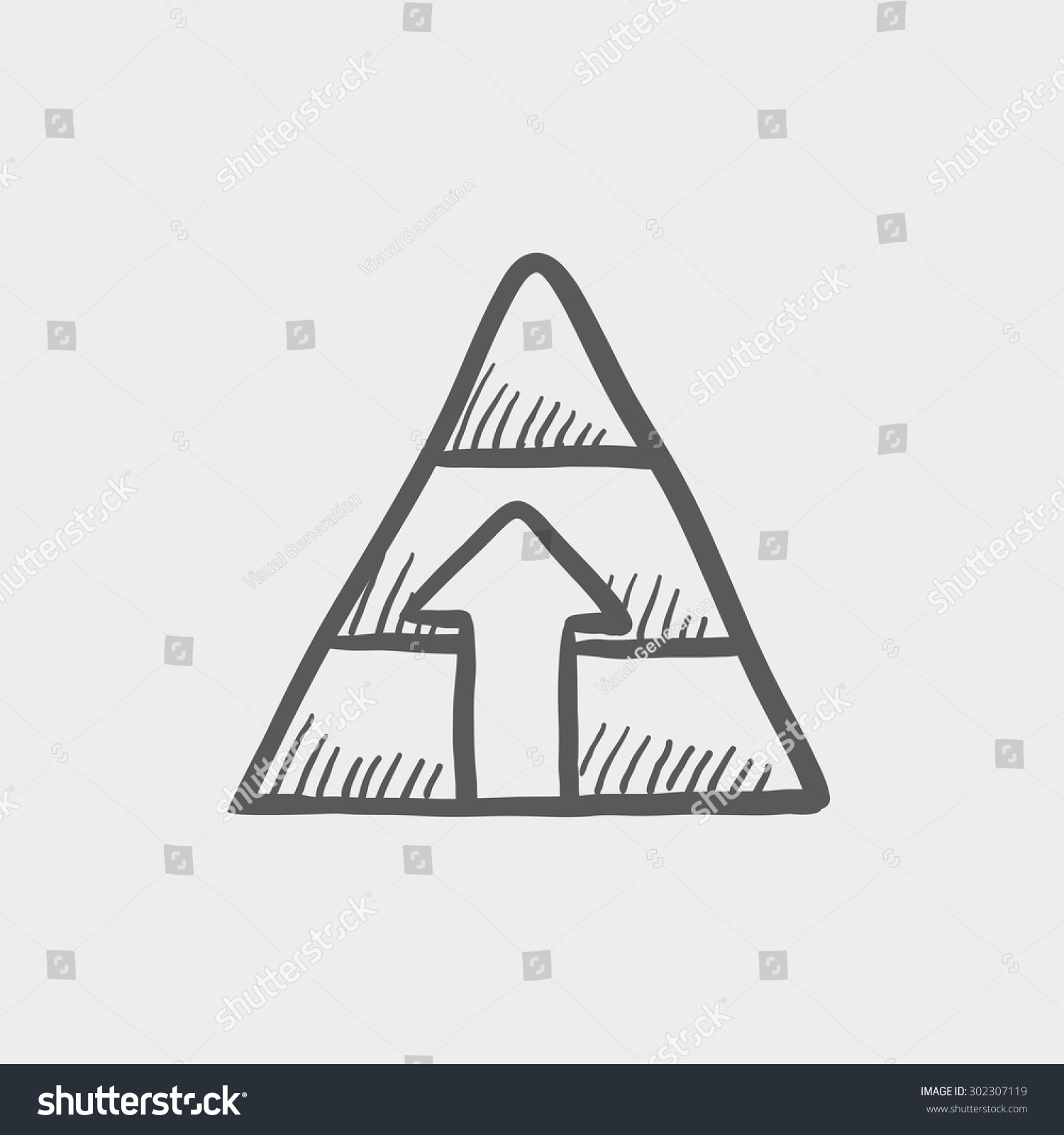 Pyramid Arrow Sketch Icon Web Mobile Stock Vector 302307119 ...