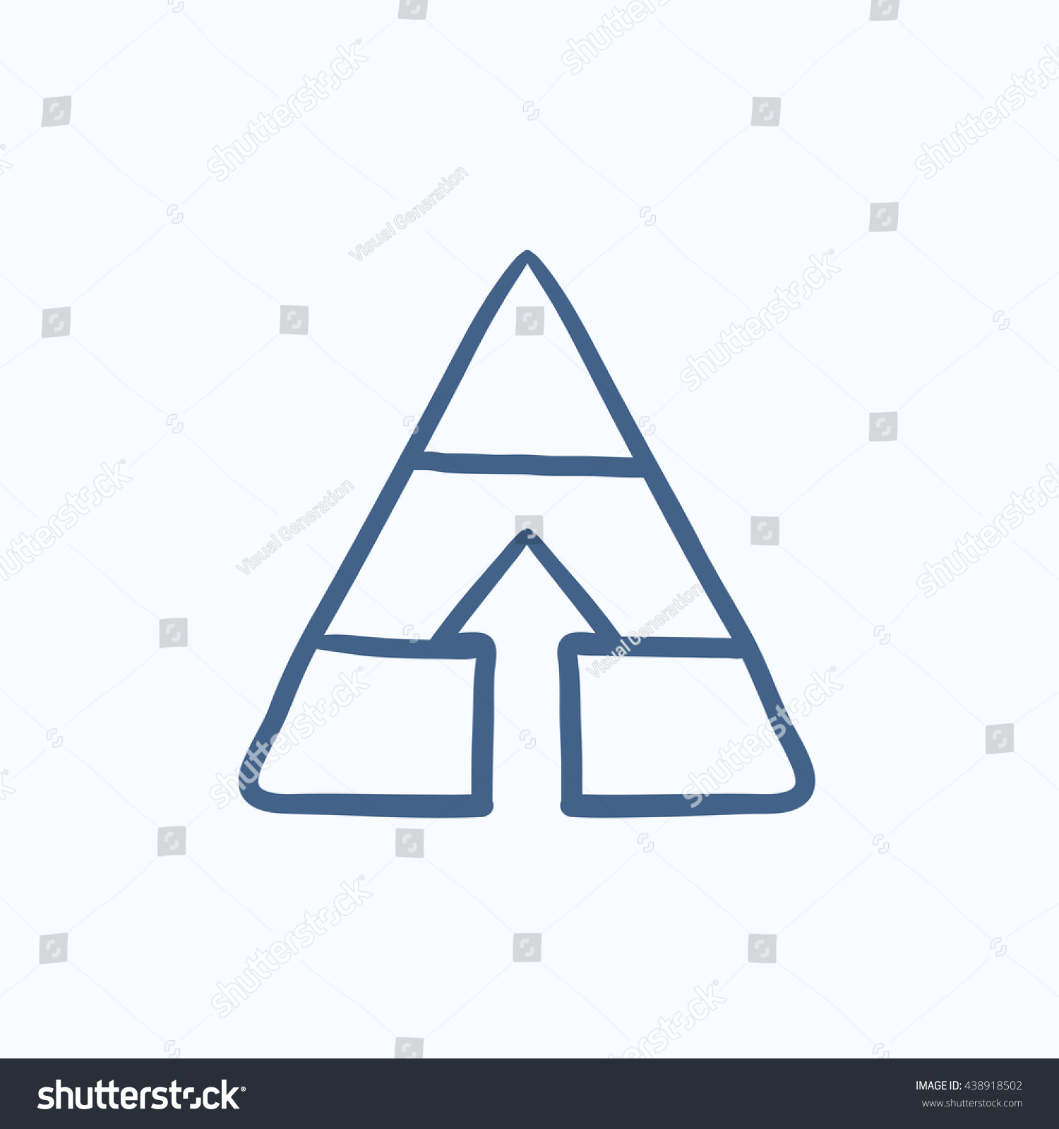 Pyramid Arrow Vector Sketch Icon Isolated Stock Vector 438918502 ...