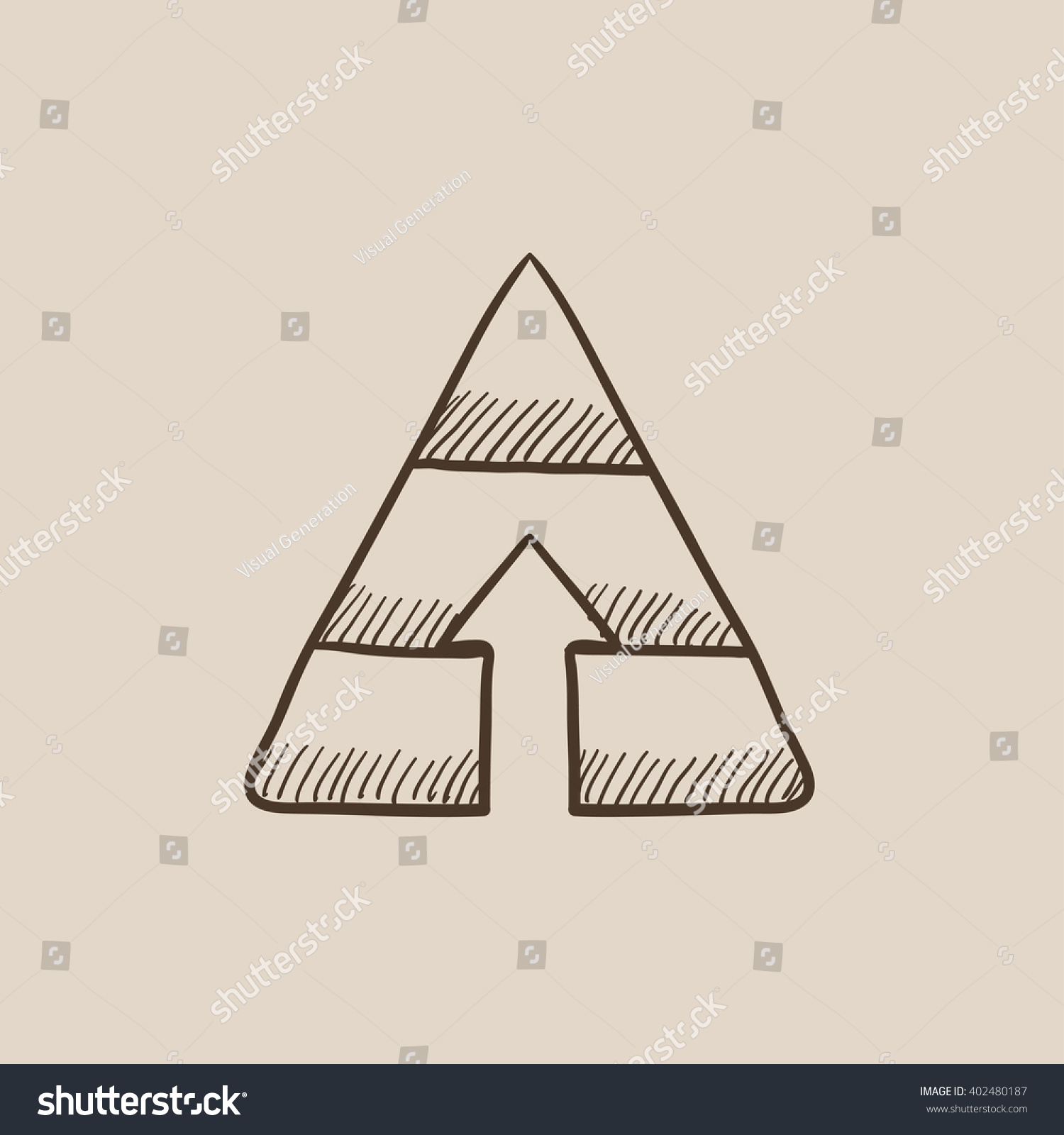 Pyramid Arrow Sketch Icon Stock Illustration 402480187 - Shutterstock