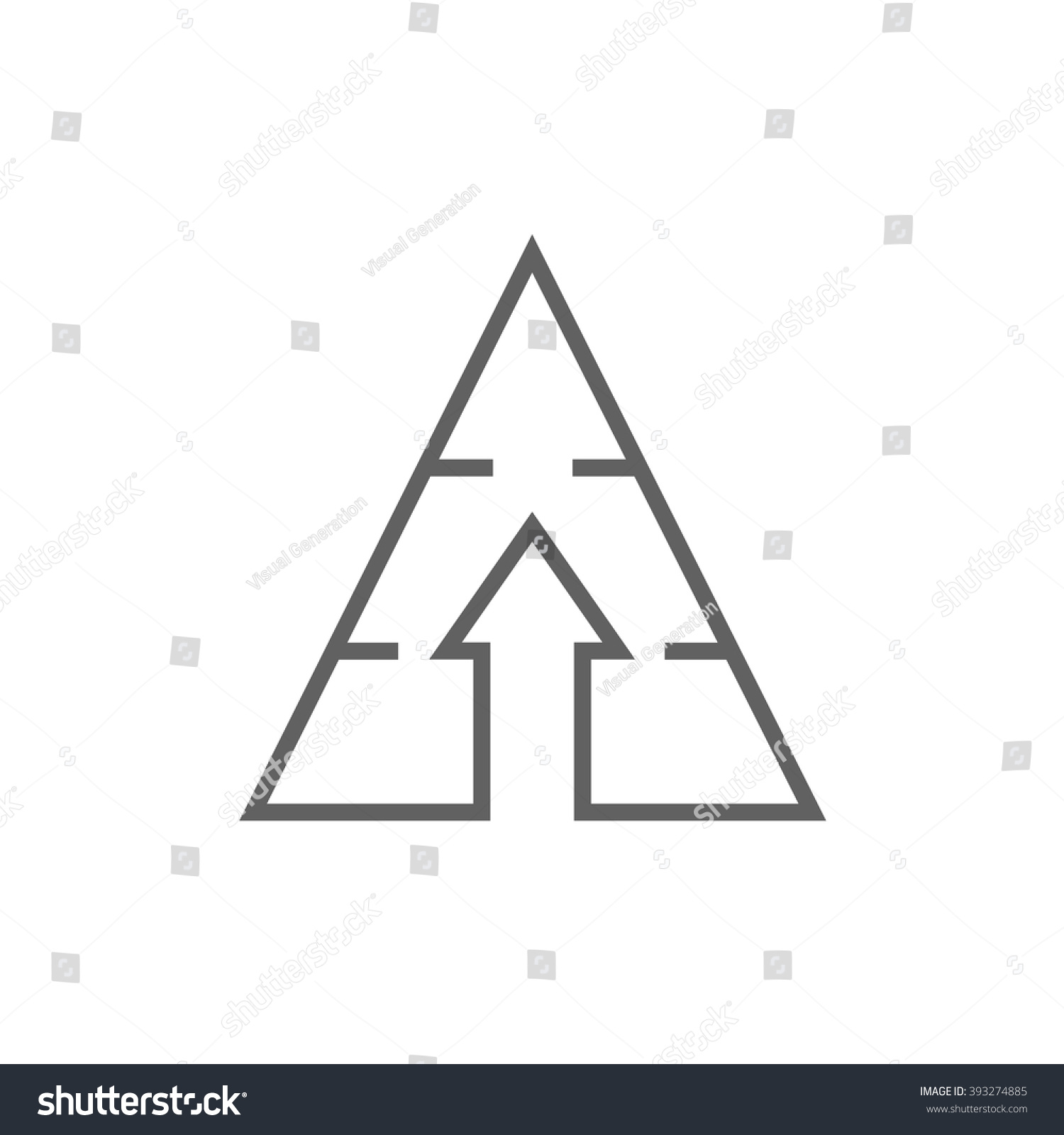 Pyramid Arrow Line Icon Stock Vector HD (Royalty Free) 393274885 ...