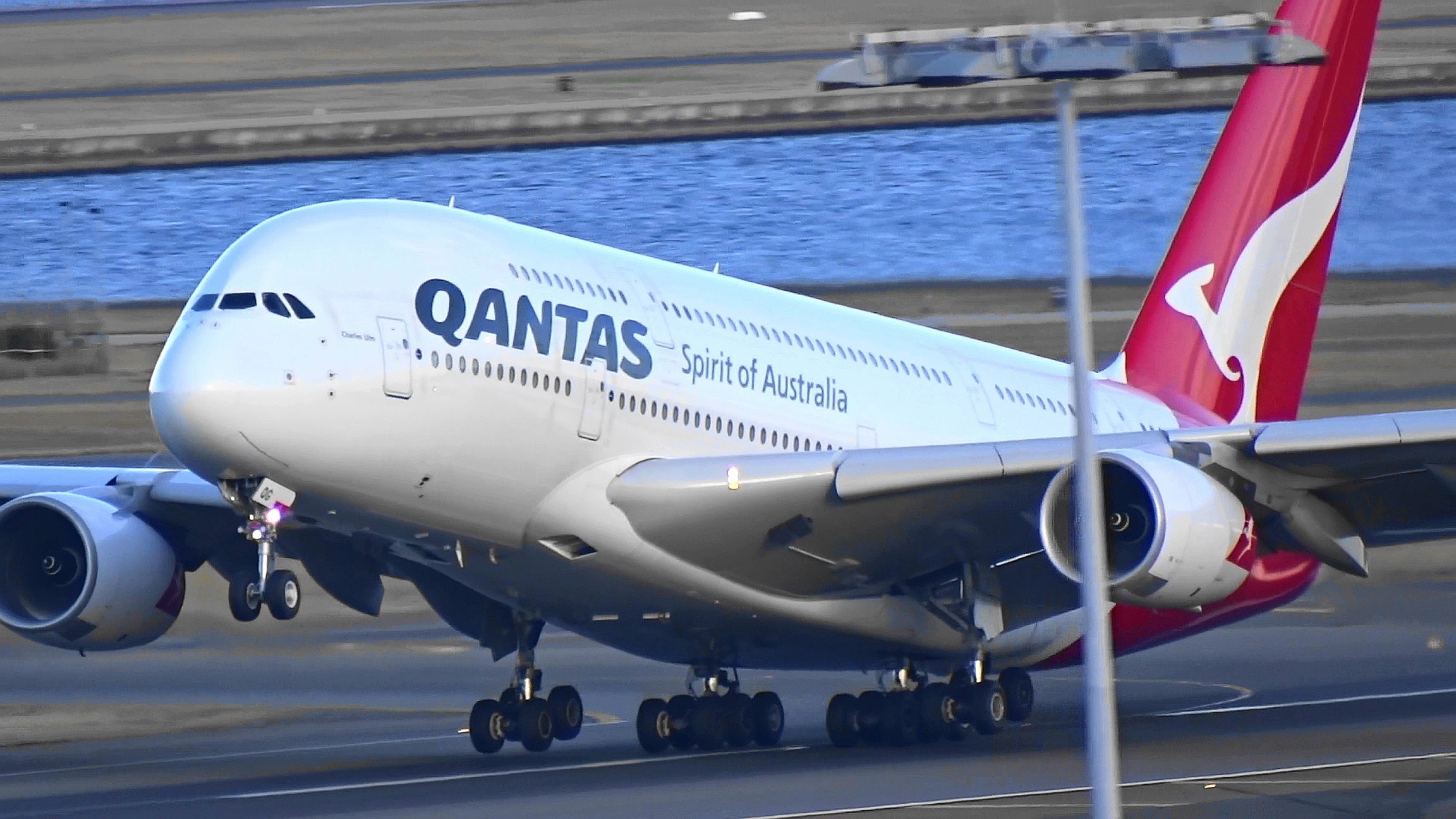 Qantas Airways A380-800 start-up, taxi and takeoff I Sydney Airport ...