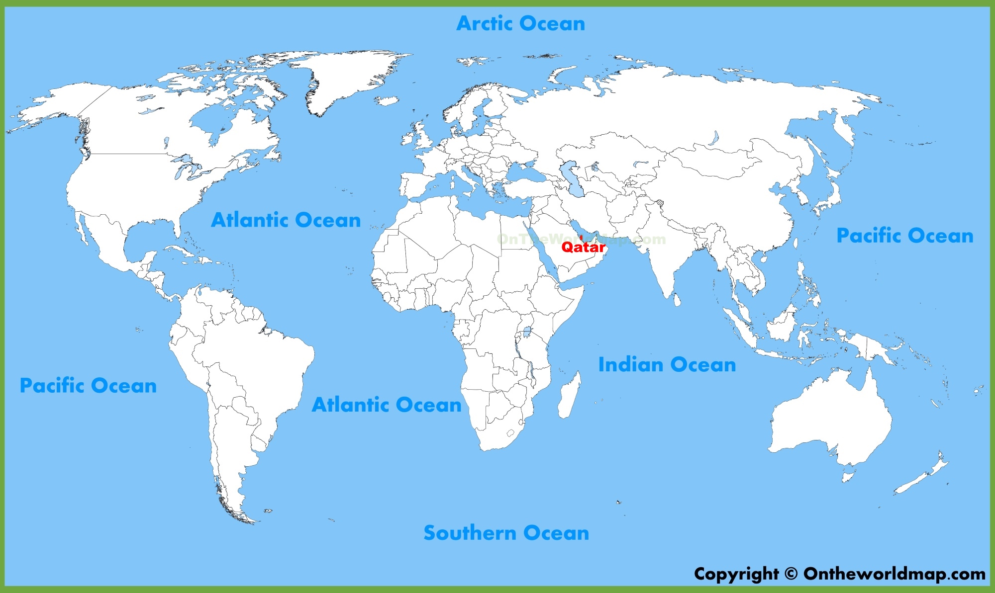 Qatar location on the World Map ﻿