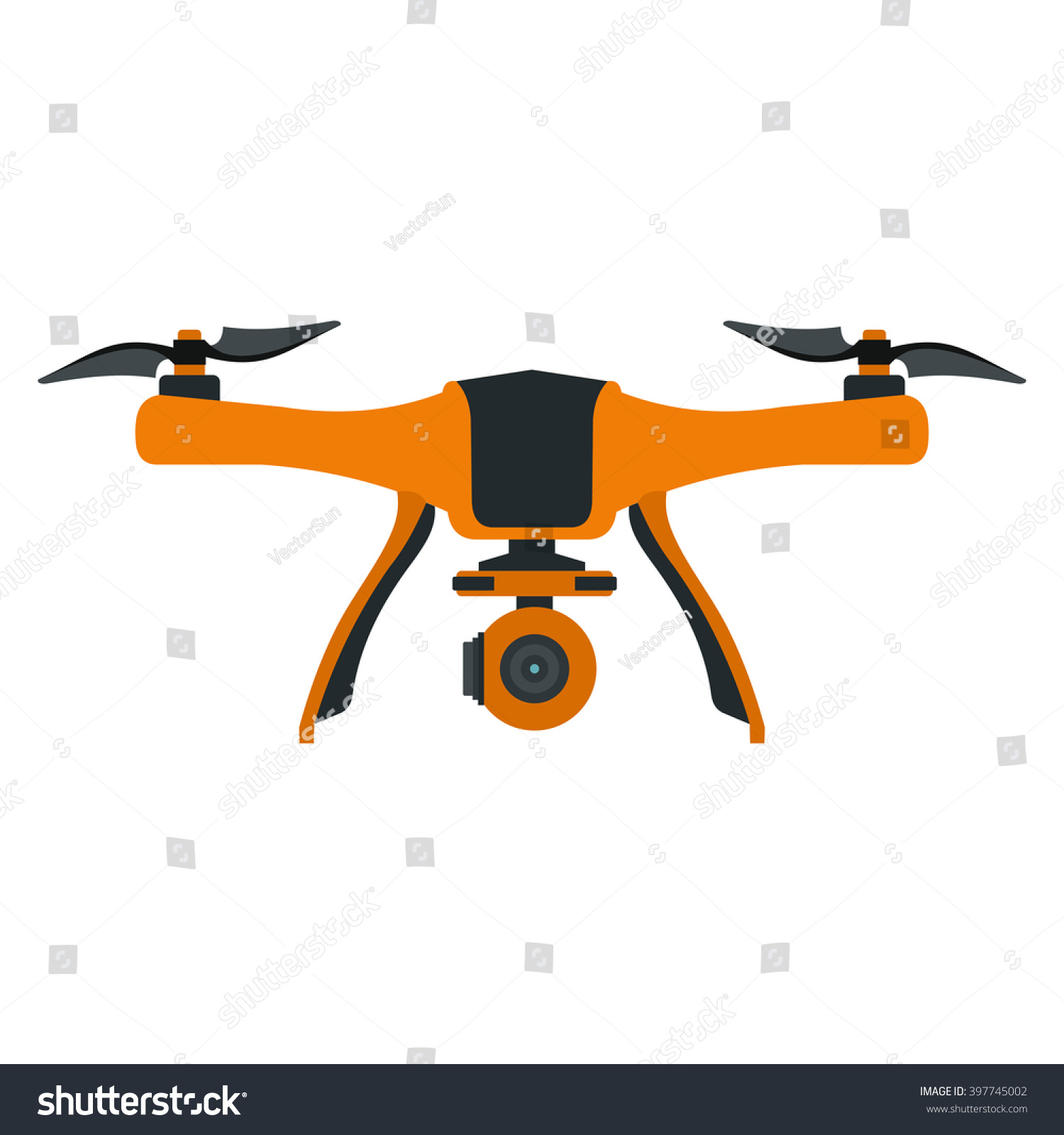 Vector Illustration Drone Quadrocopter Isolated On Stock Vector ...
