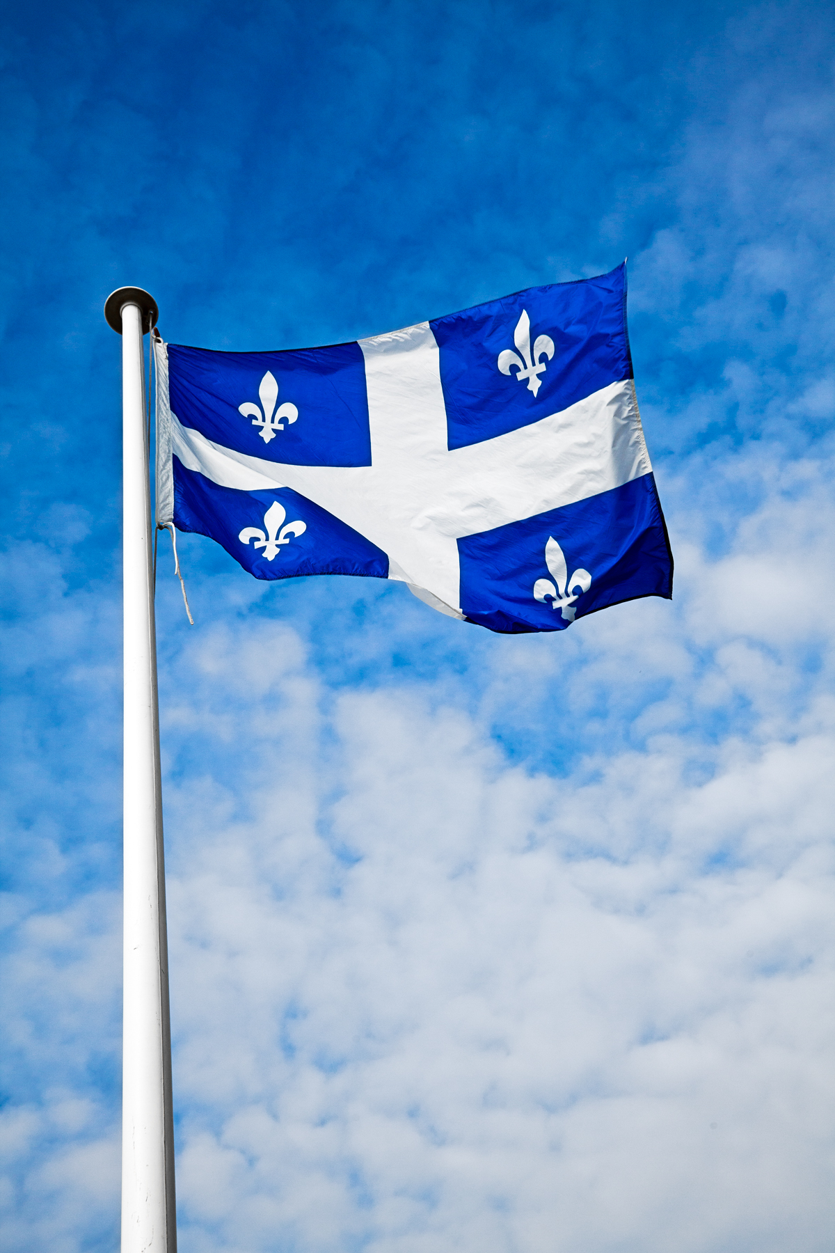 Quebec Flag, Wind, Proud, Navy, Object, HQ Photo