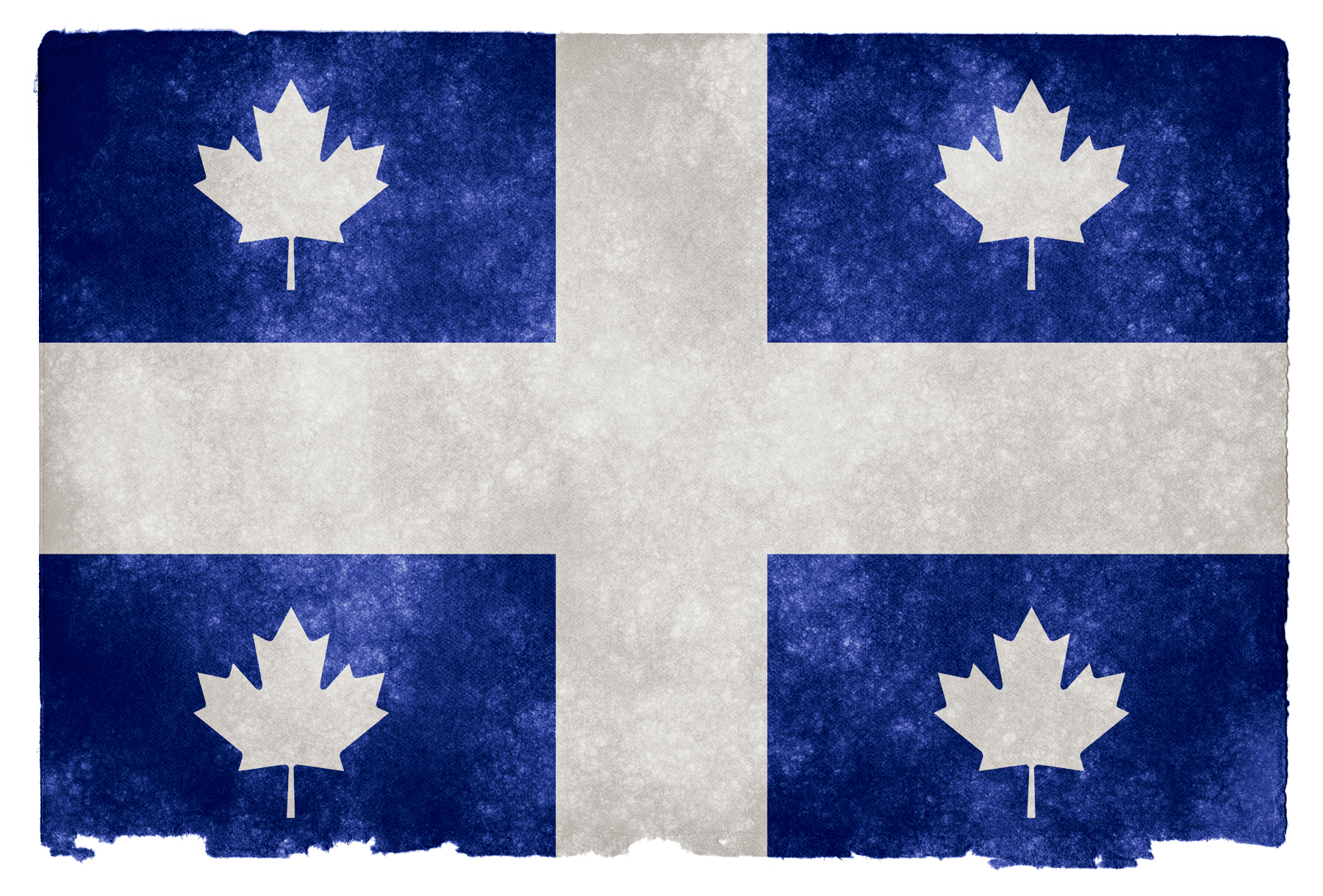 Quebec Maple Leaves Grunge Flag