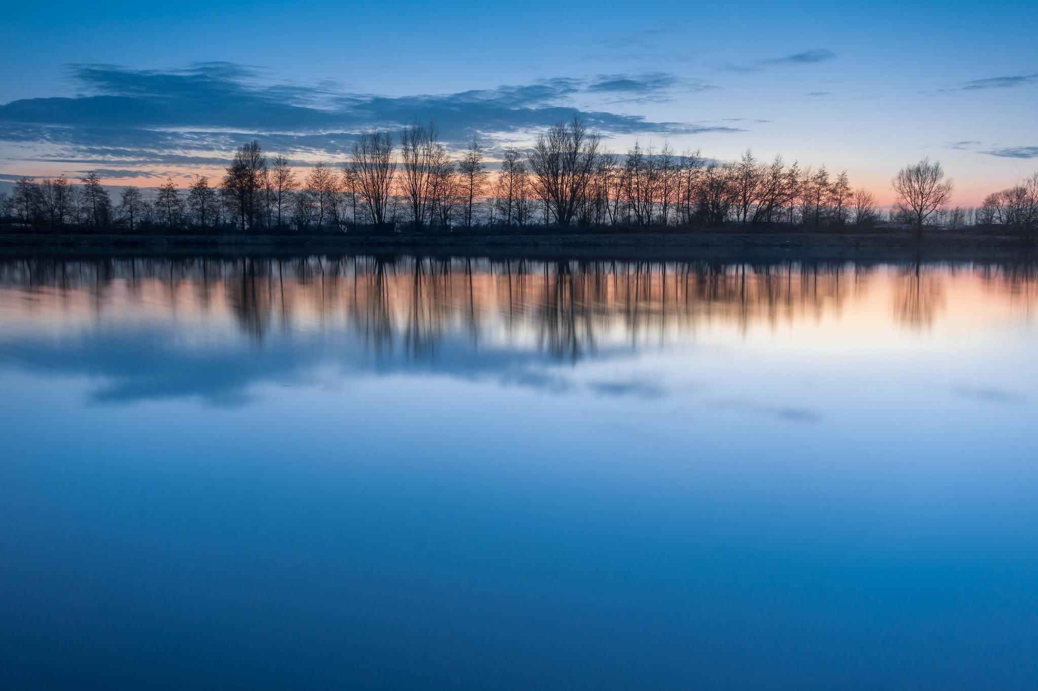 Lakes: Quiet Lake Sky Water Reflection Trees Clouds Evening Blue ...