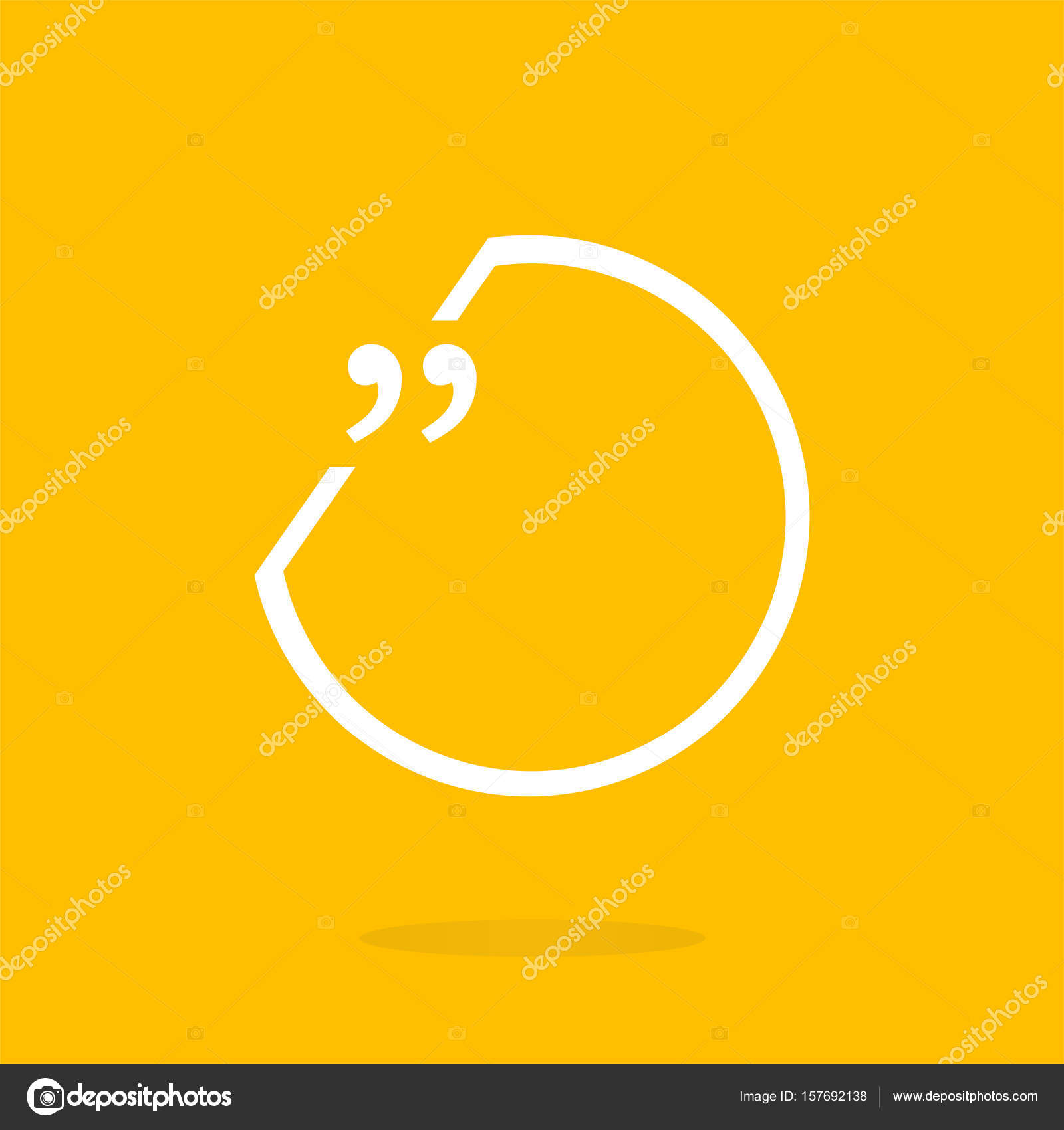 Quotation Mark Speech Bubble. Quote sign icon. Abstract background ...