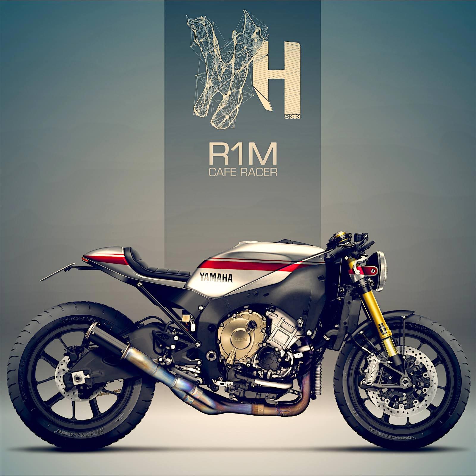 Yamaha R1M Café Racer by Holographic Hammer