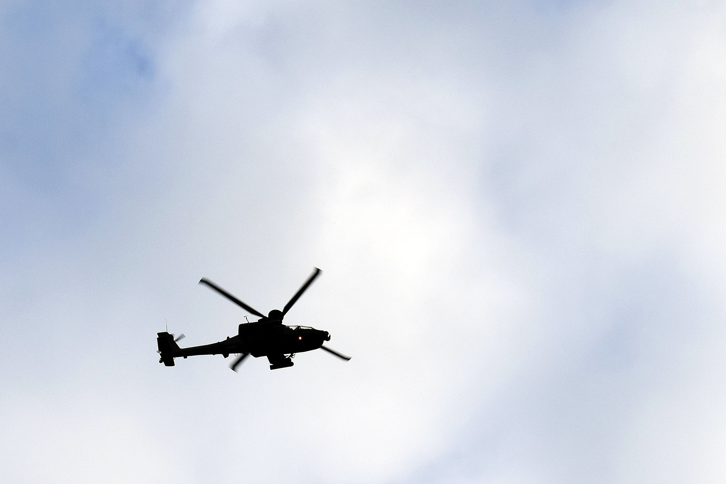 Raf helicopter in silhouette photo